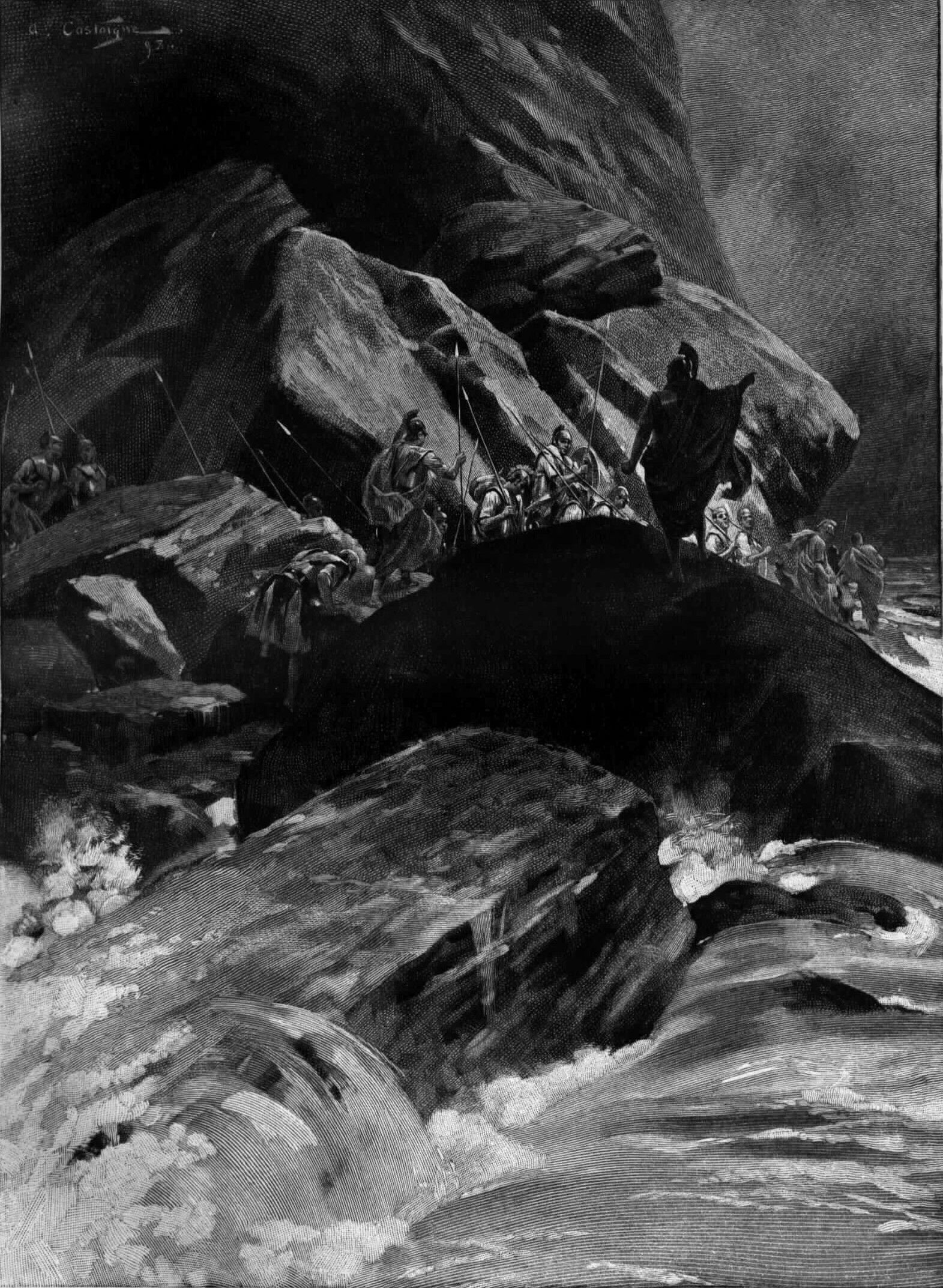 Alexander's army passing the foot of Mount Climax