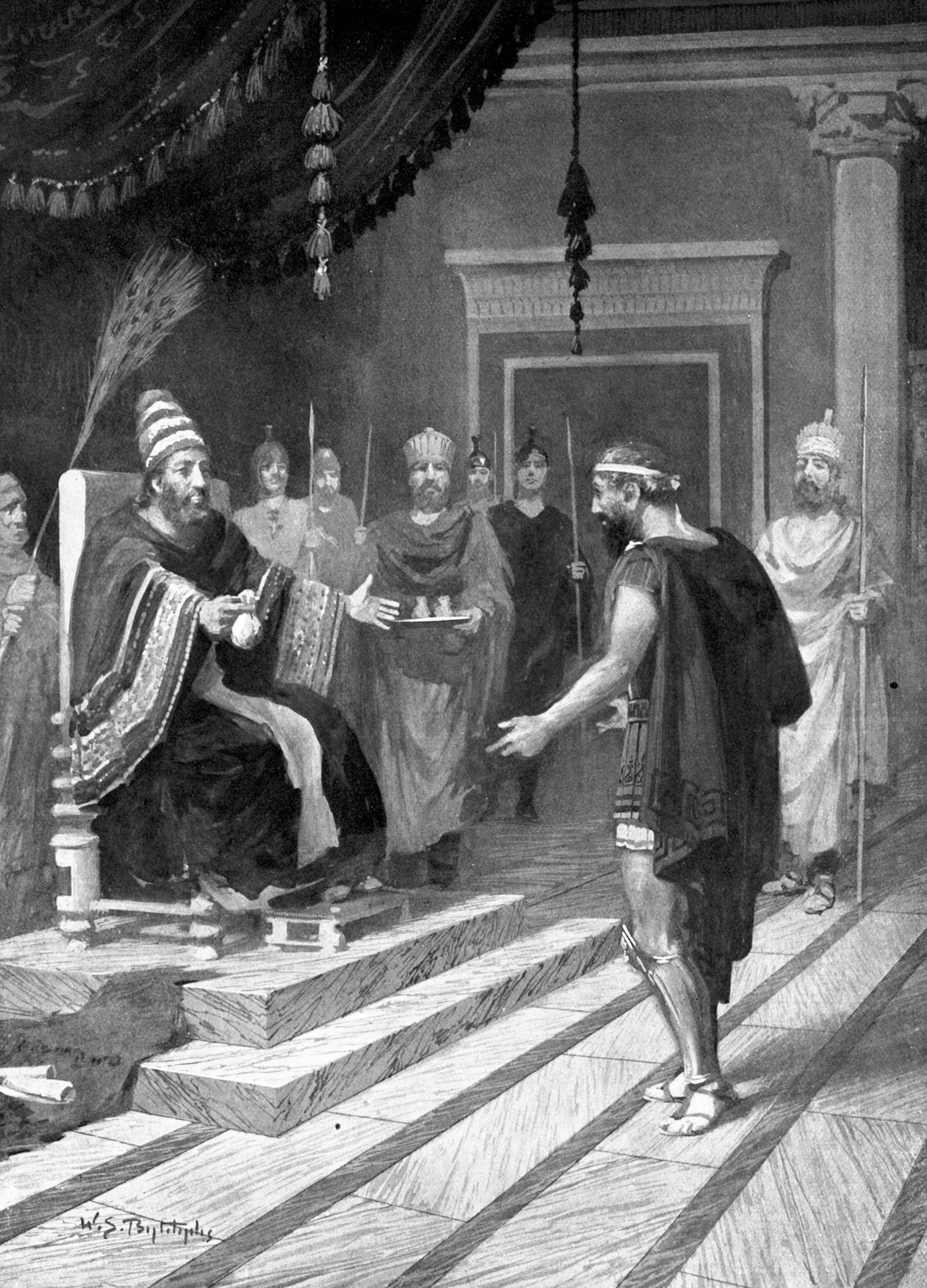 Themistocles asking for sanctuary from Artaxerxes