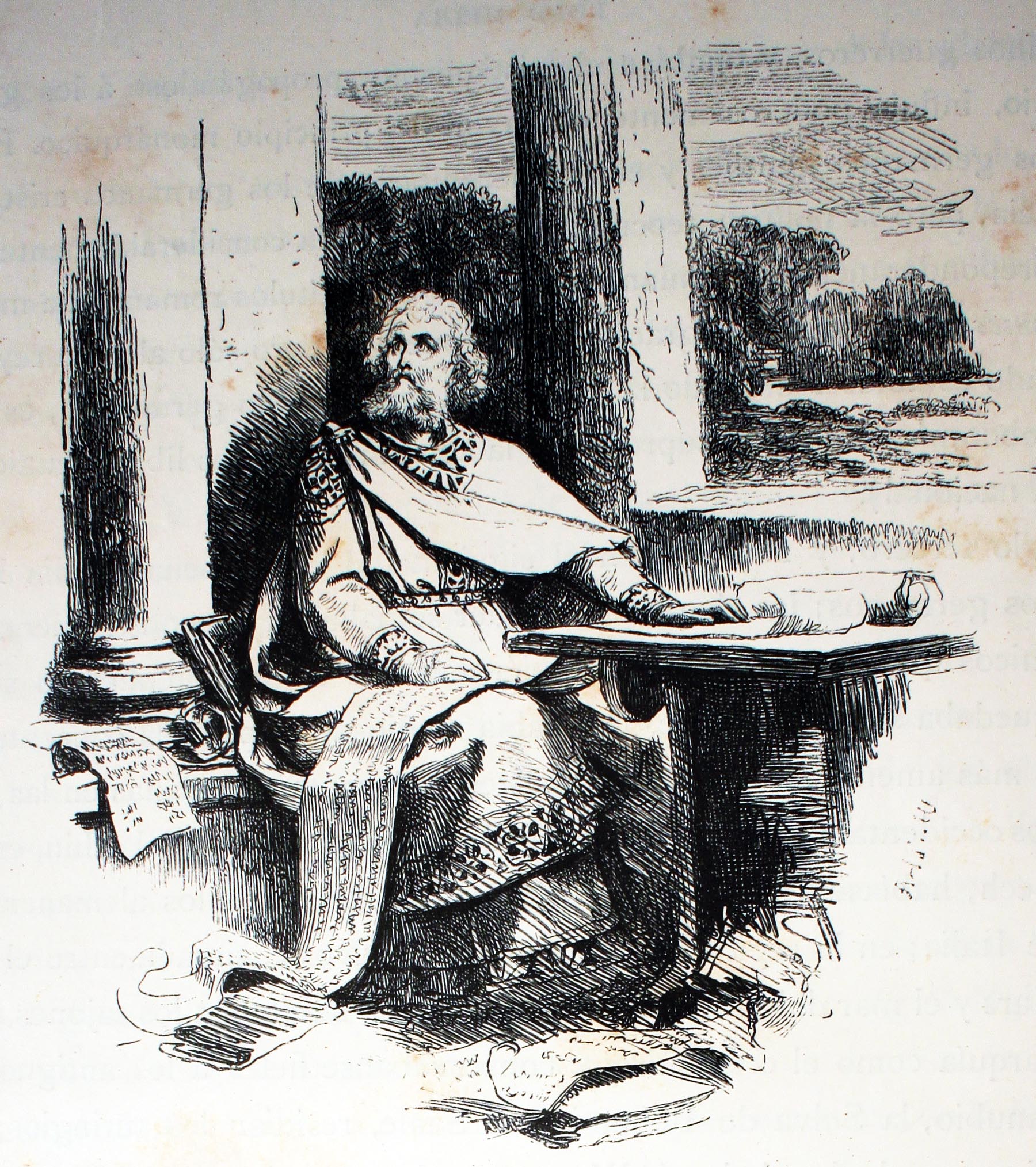 Wulfila translates the Bible. Illustration by Wilhelm Lindenschmit, Johannes Scherr Germania