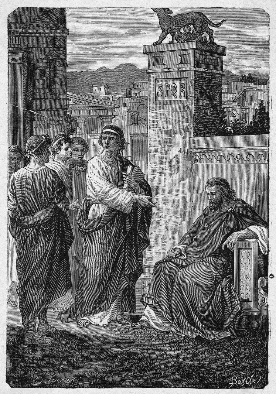 Cicero leading the opposition against Gaius Verres