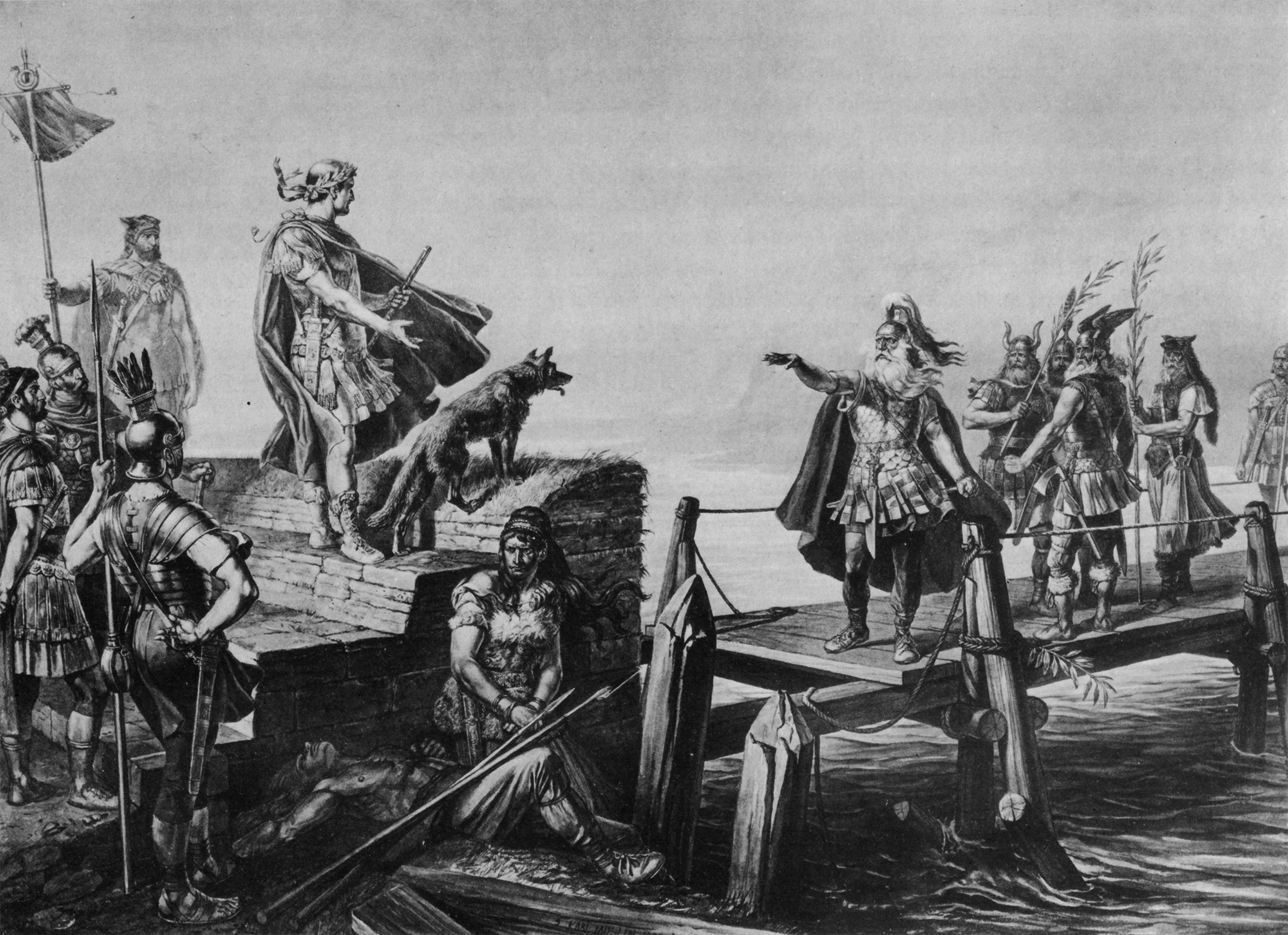 -BC Caesar and Divico after the Battle of the Saône (Arar)