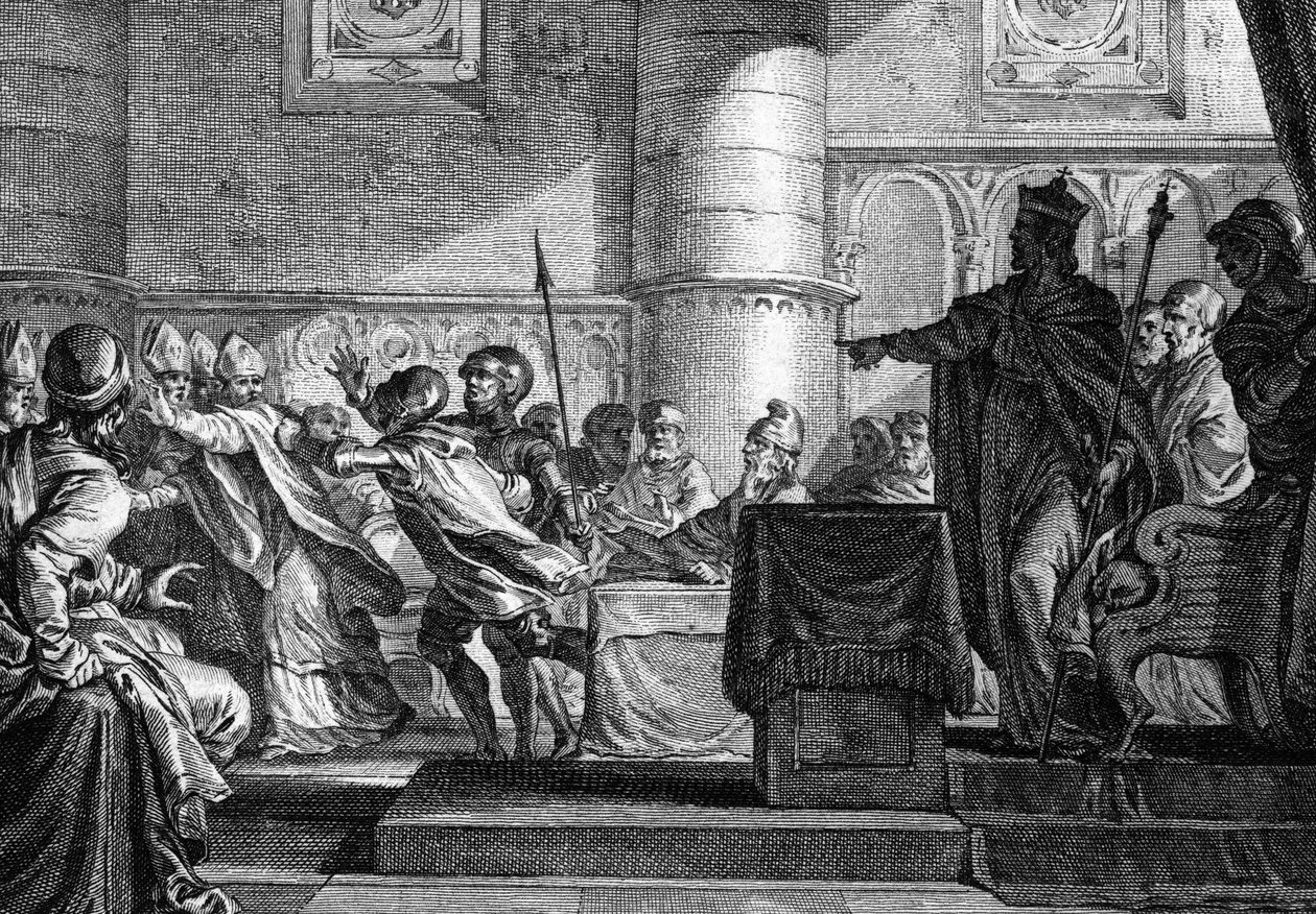 Clergy between clergy and nobility in Parliament in Epernay (Marne) by Charles the Bald