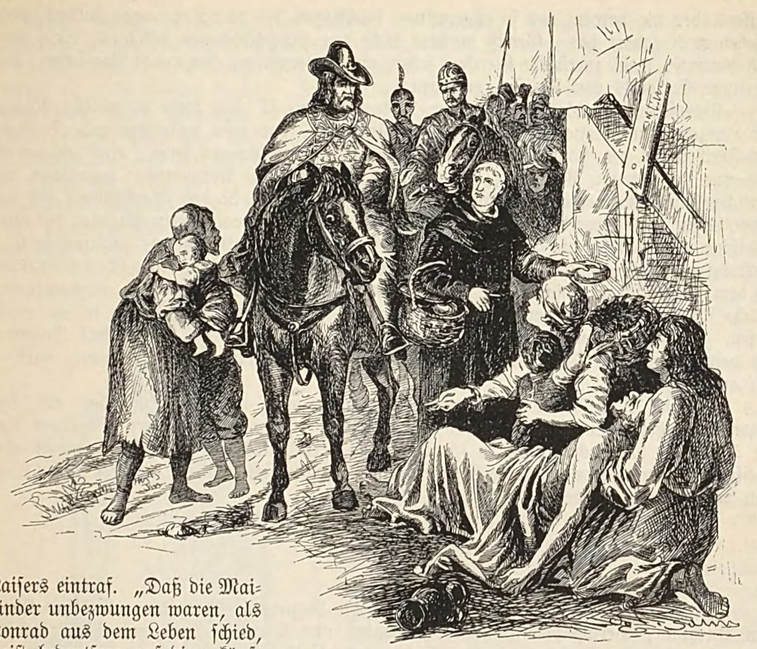 Conrad II during the famine in Bavaria