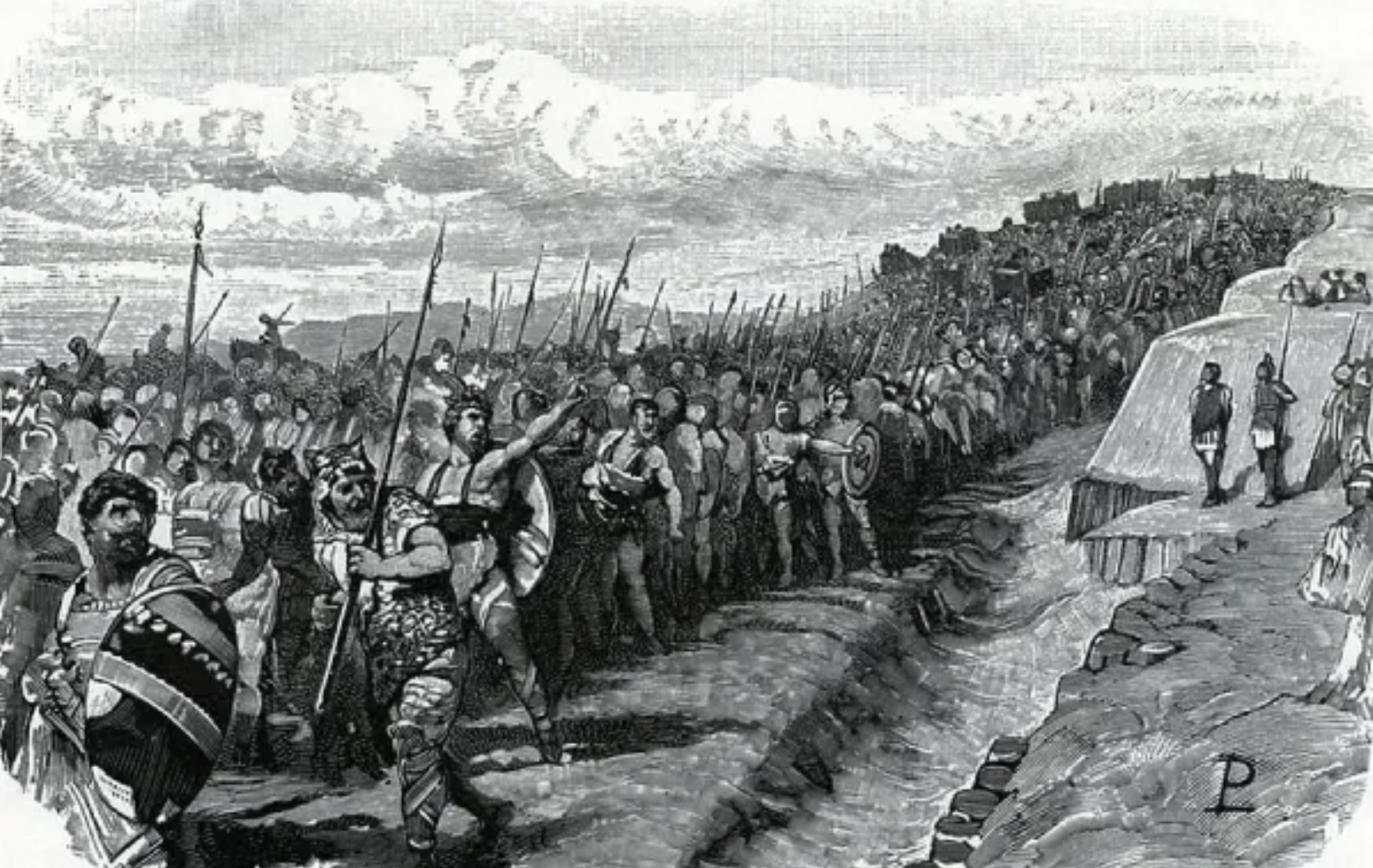 The Barbarians in front of the Roman camp at Tridentum