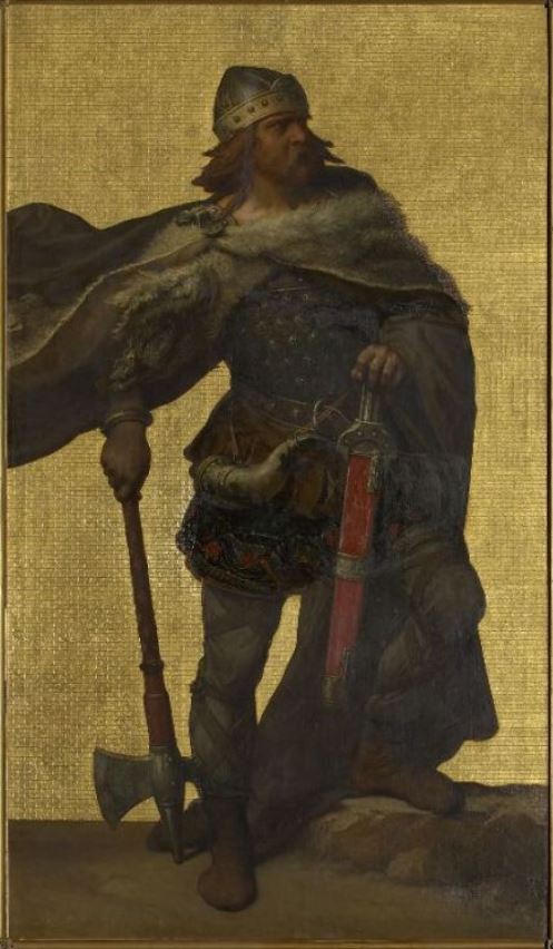 Pepin of Herstal, as depicted by Louis Gaillat for the hemicycle of the Belgian Senate