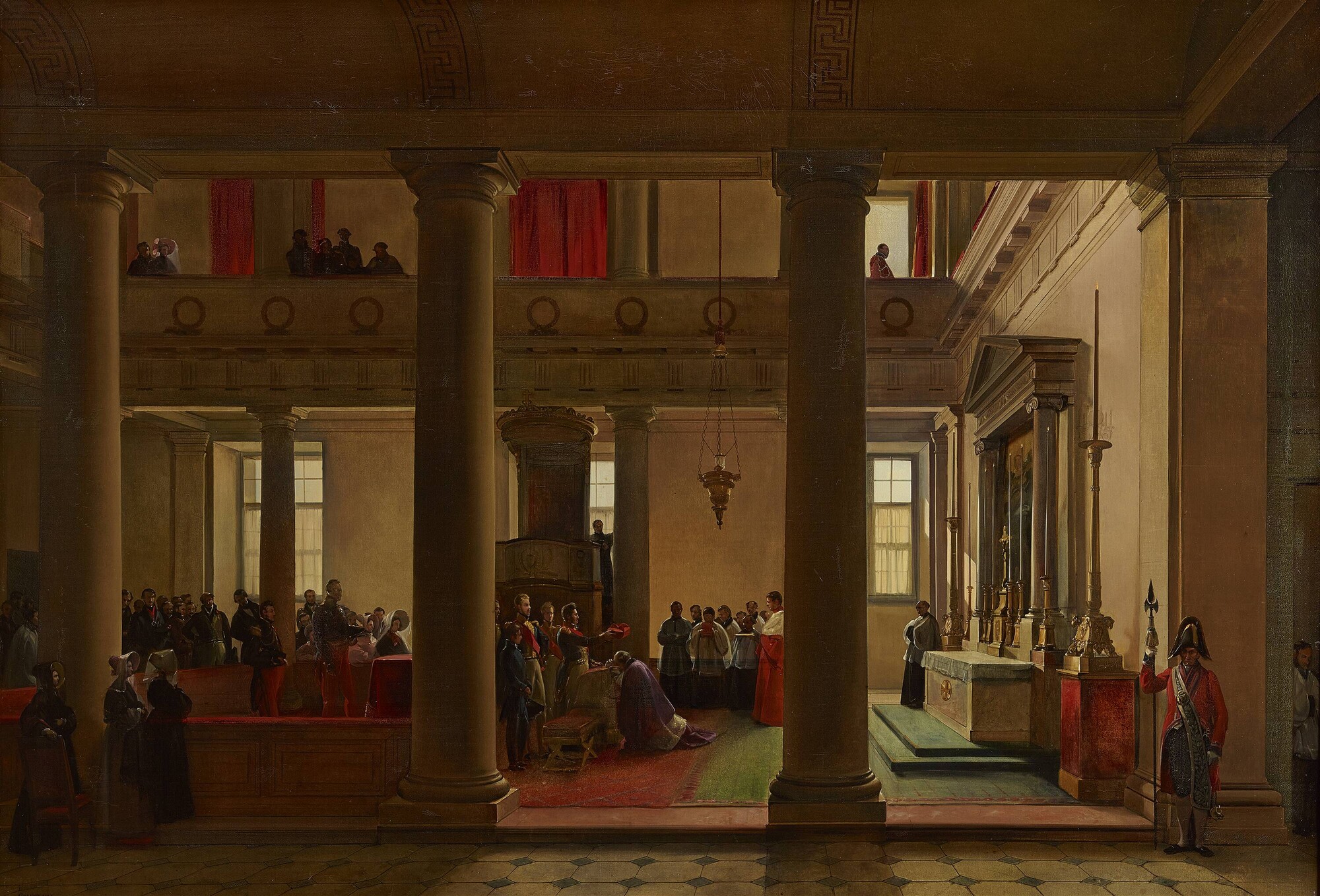 King Louis-Philippe presents the biretta to Cardinal de Cheverus in the Tuileries chapel
