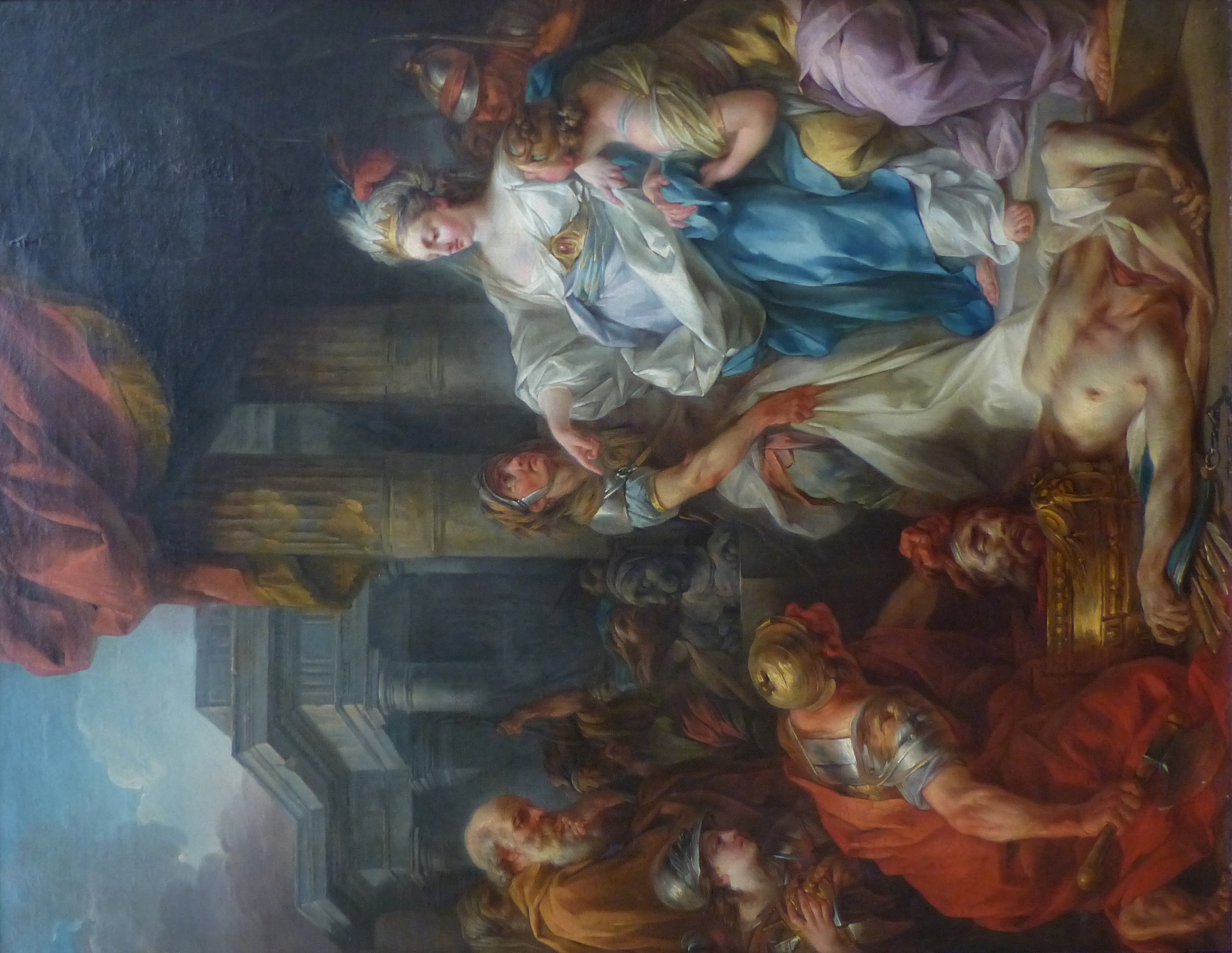 Tomyris, queen of the Massagetae, soaks the head of Cyrus in a vase of blood