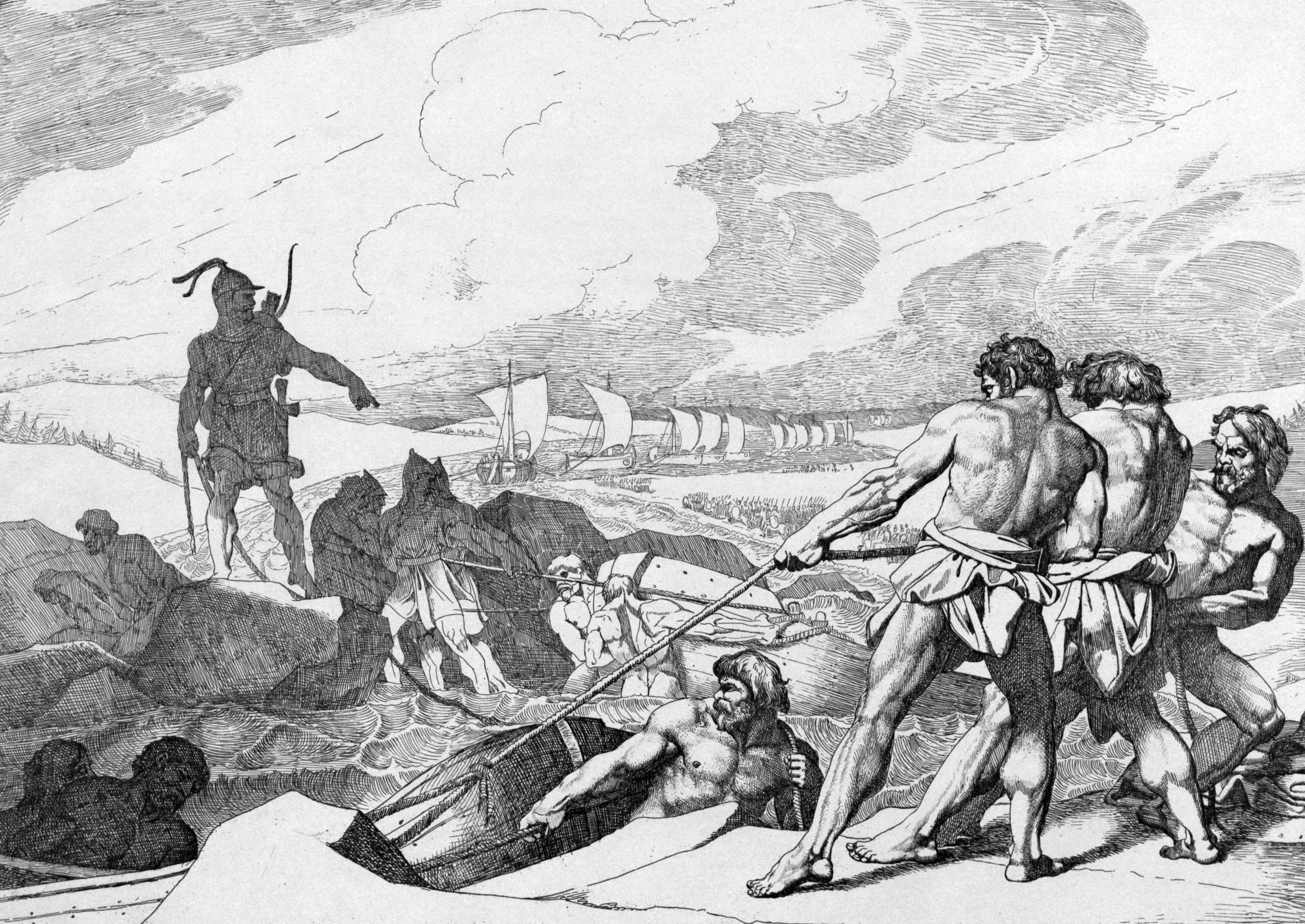 Oleg's campaign to Tsargrad along the Dnieper River