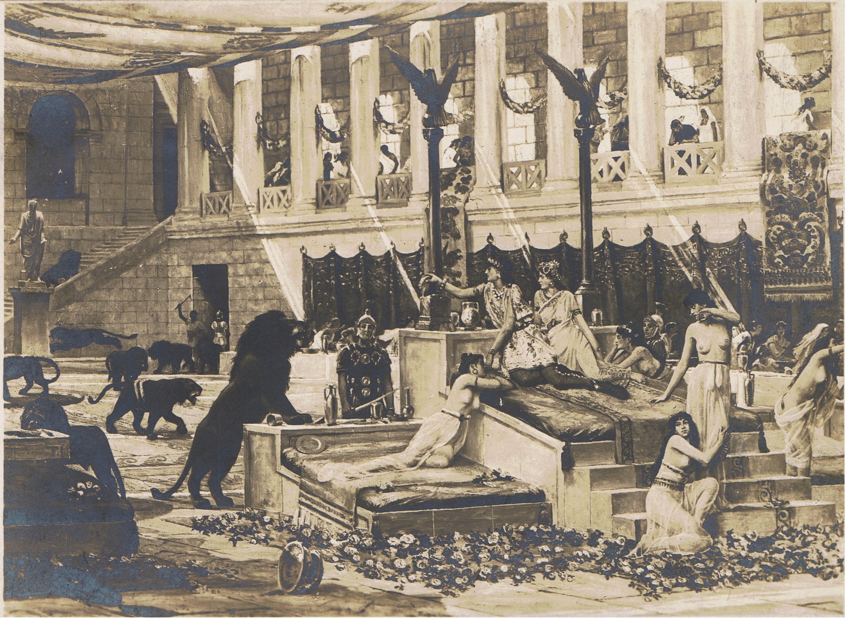Elagabalus' Feast, at which he frightened his guests with tame lions (according to the Historia Augusta)