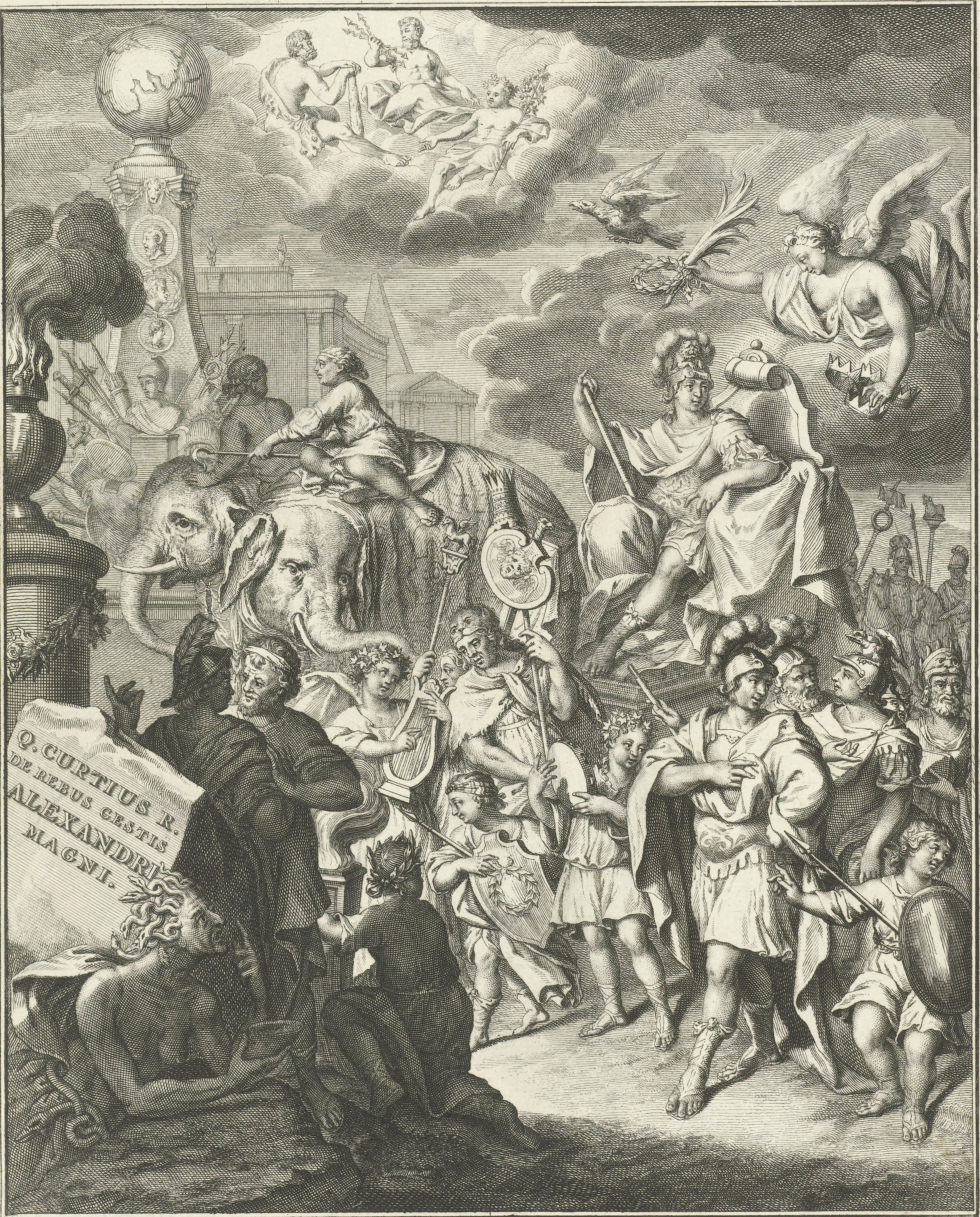 Allegory with the triumphal procession of Alexander the Great François van Bleyswijck (mentioned on object)