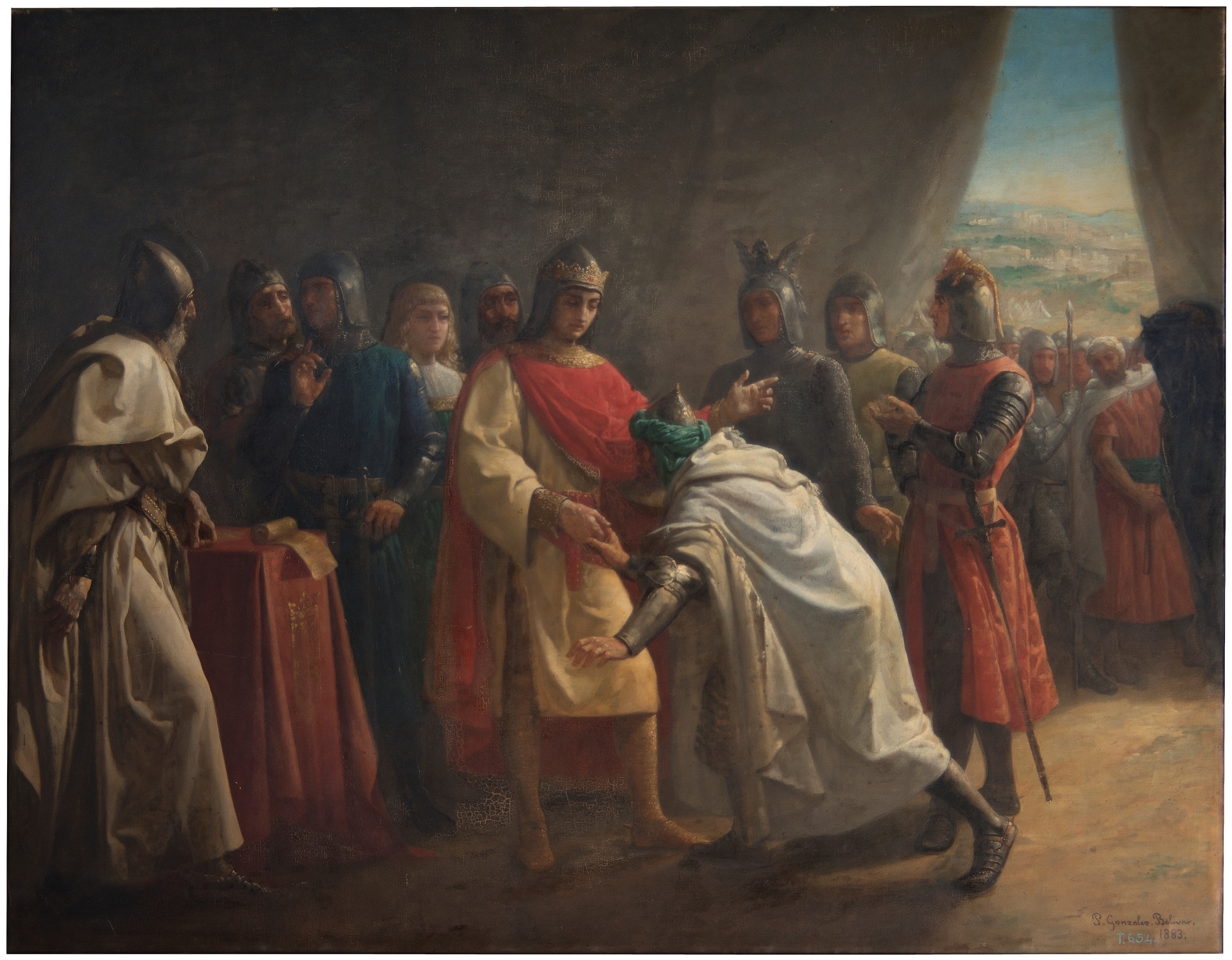 Alhamar, King of Granada, pays vassalage to the King of Castile, Ferdinand III the Saint