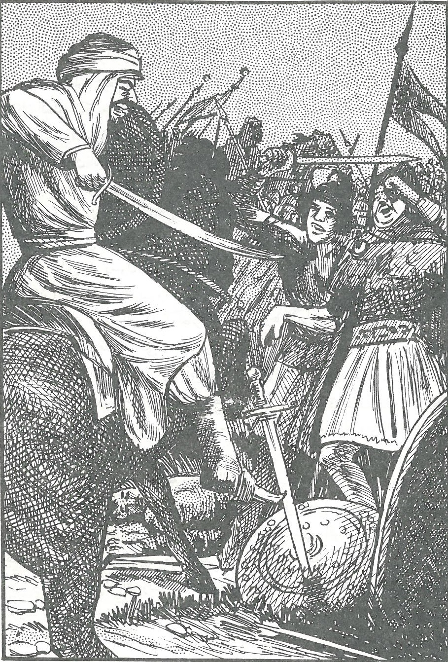 Khalid ibn al-Walid fighting the Byzantines during the Battle of Yarmouk