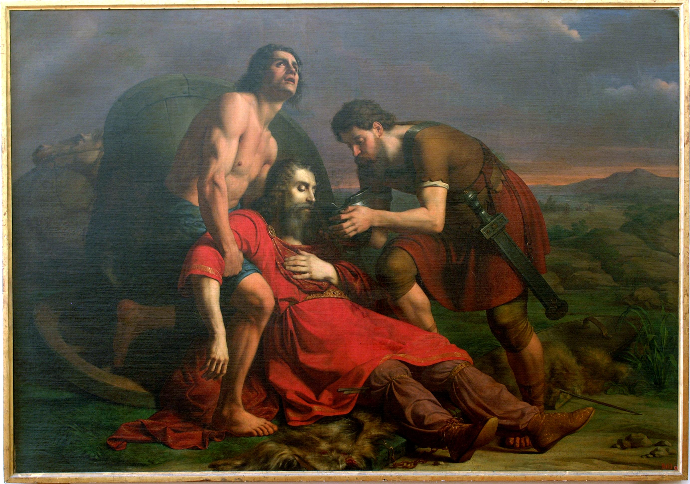 The death of Darius III of Persia (1836), by Cesare Masini