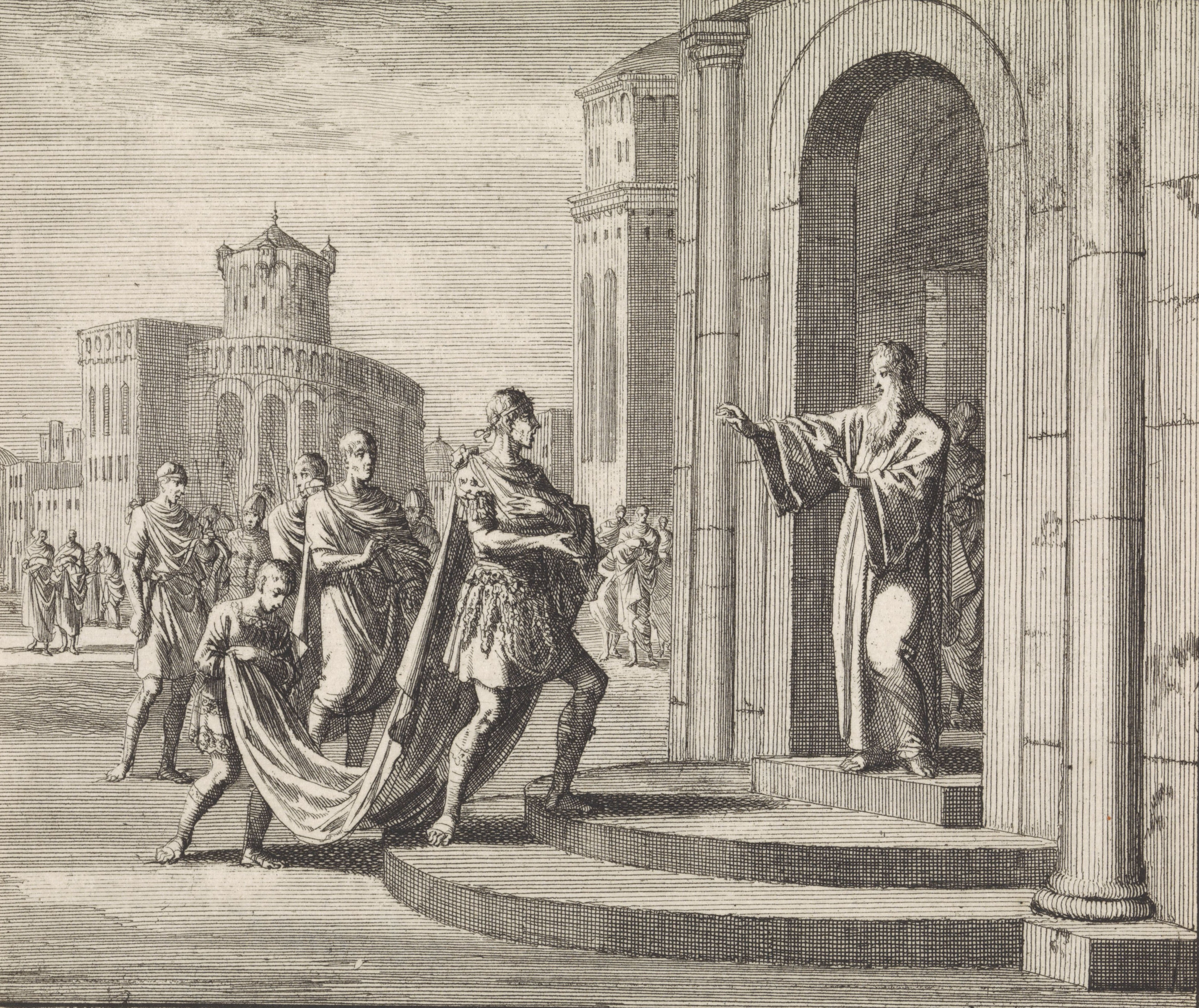 Saint Ambrose forbids Emperor Theodosius access to the church