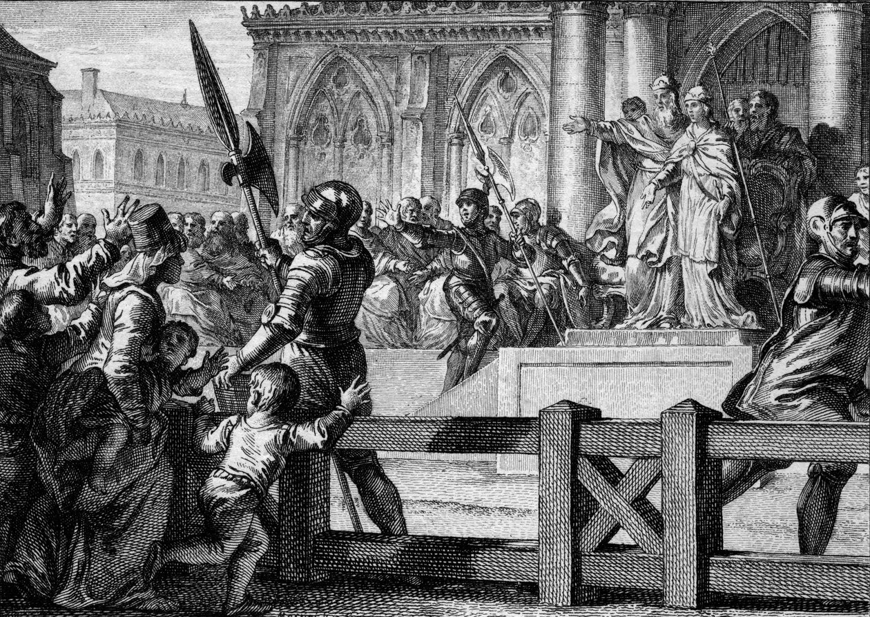 Charlemagne presents to the people his successor, his son Louis of Aquitaine Aix la Chapelle