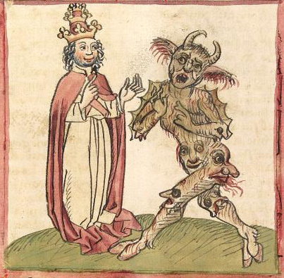 Pope Sylvester II and the Devil cropped