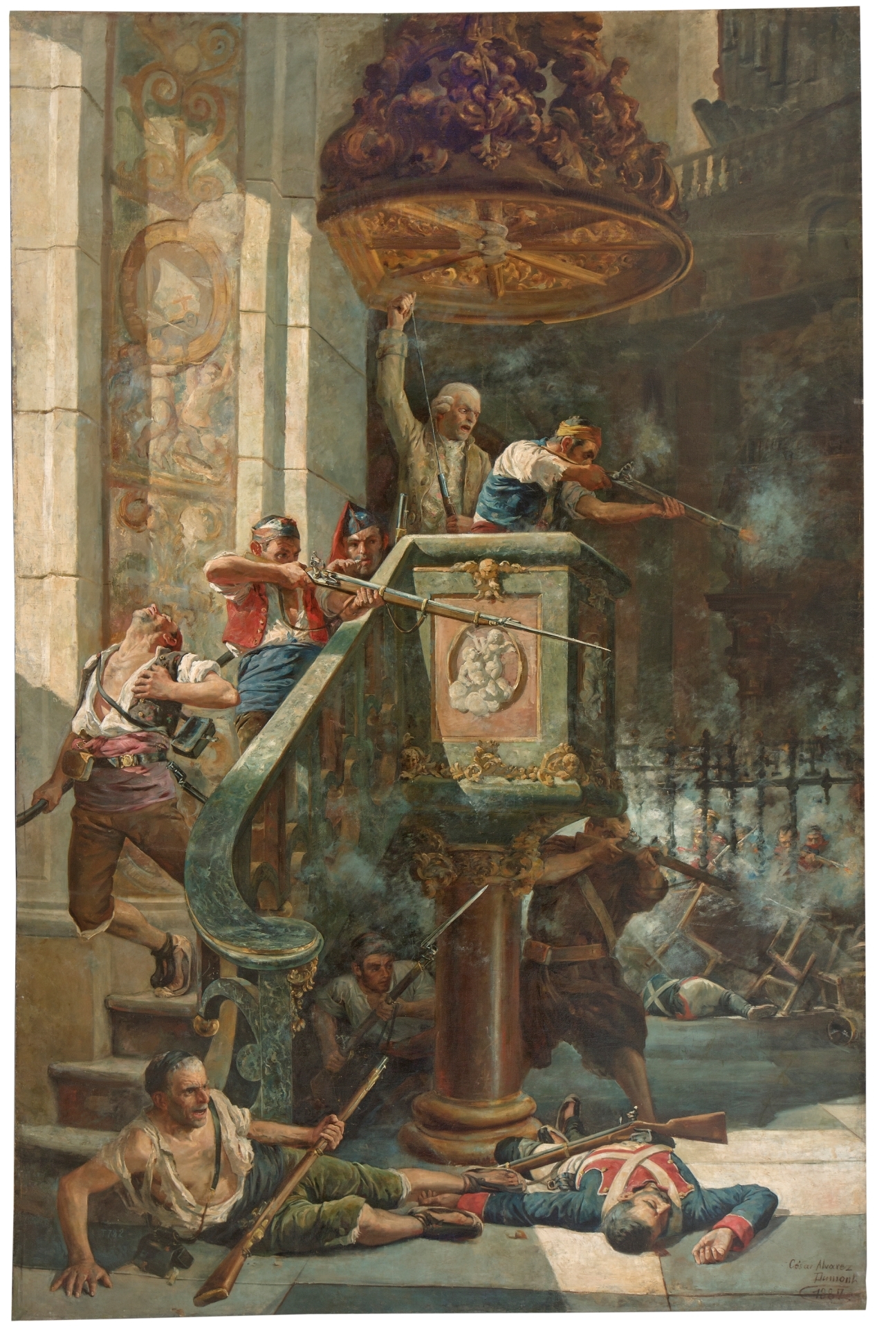 Heroic battle in the pulpit of the Church of San Agustín de Zaragoza in the second siege