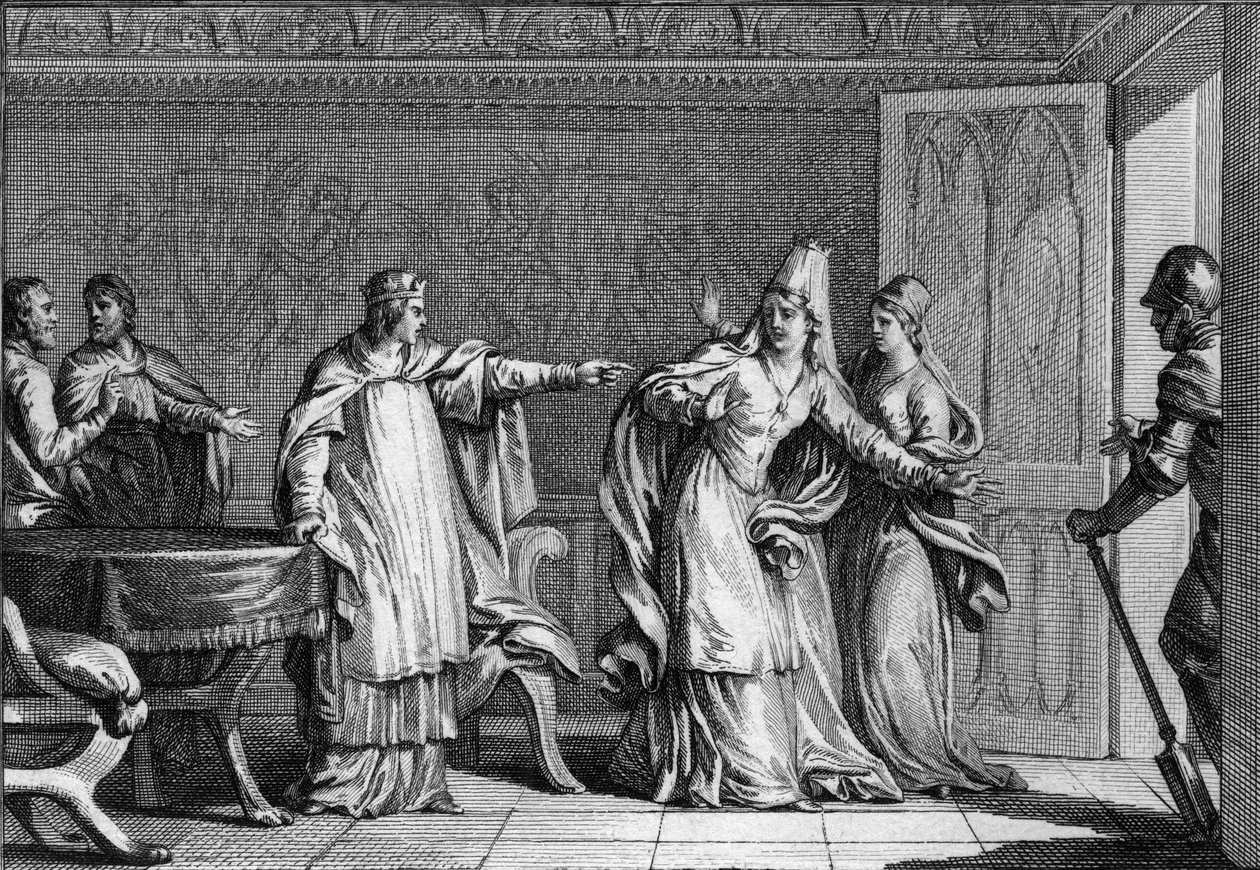 Louis V the Fainteant, King of the Franks, expels his mother Queen Emma