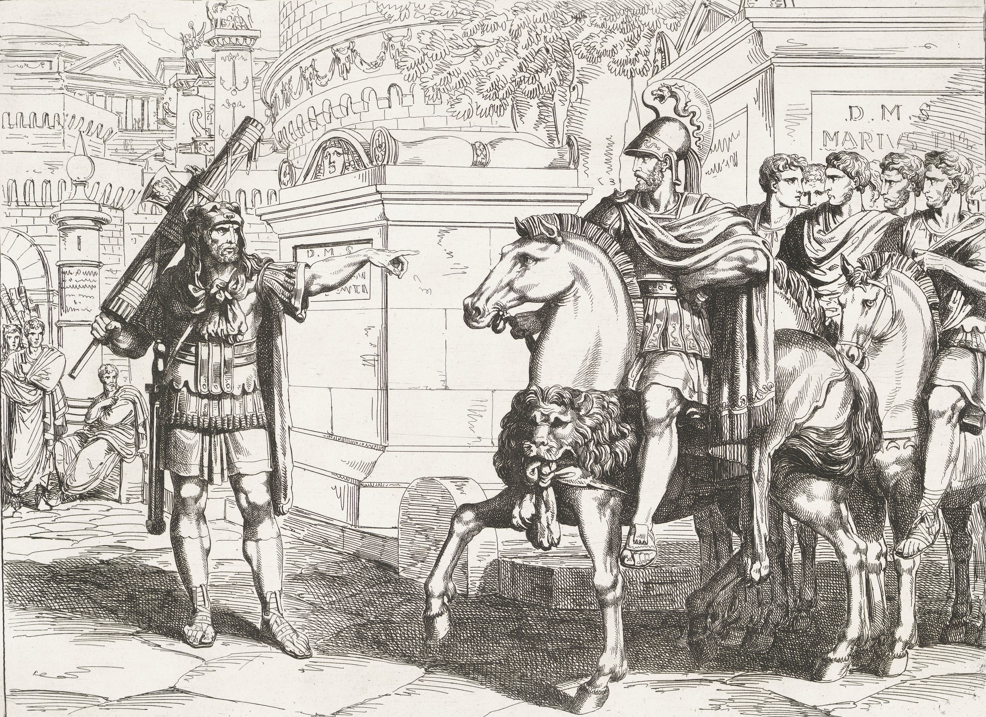 Envoy of Hannibal with ten Roman prisoners to Rome