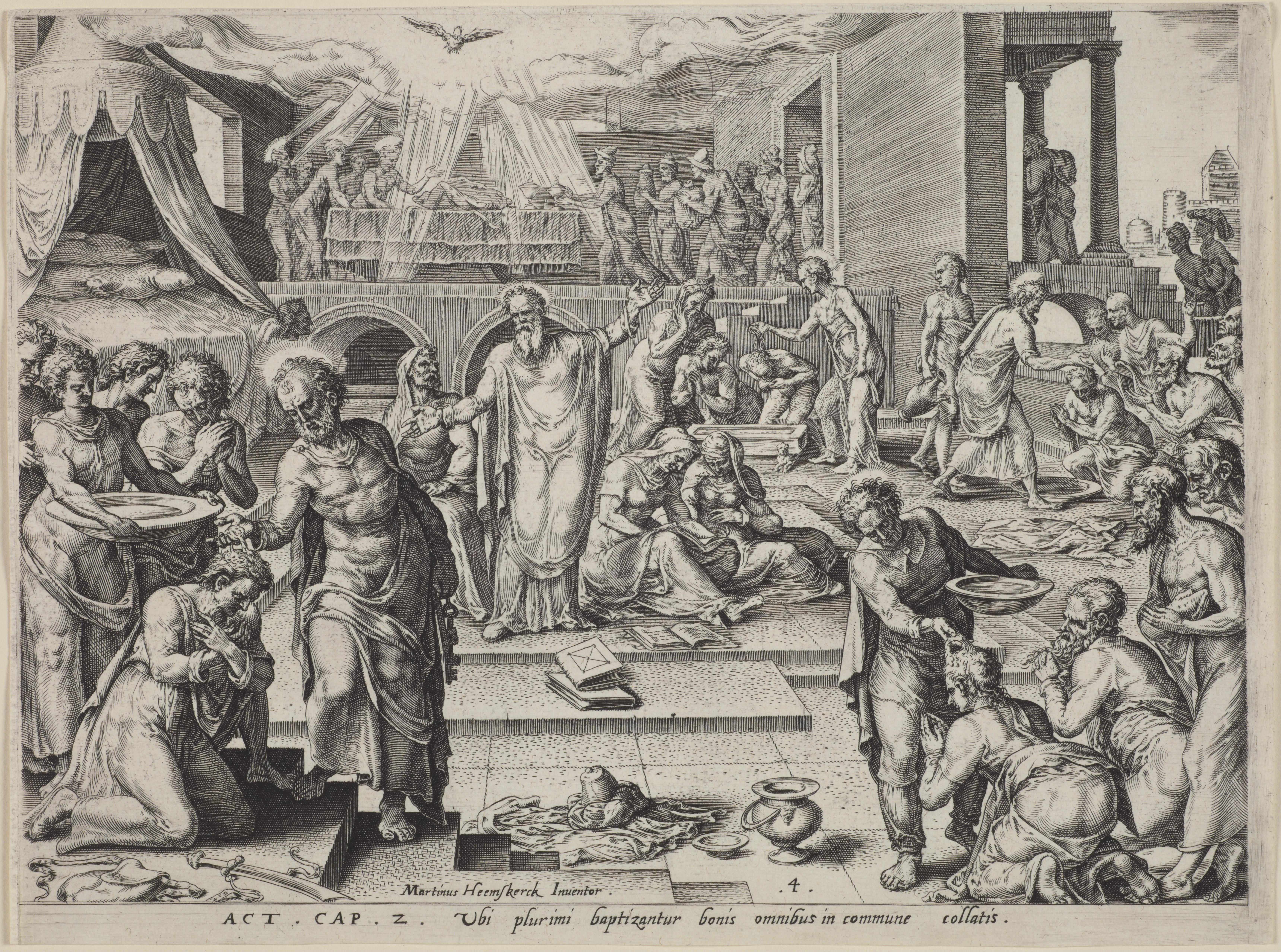 Apostles baptising in Jerusalem