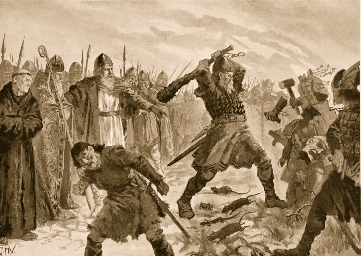King Olaf the Saint Breaking the Image of the God Thor