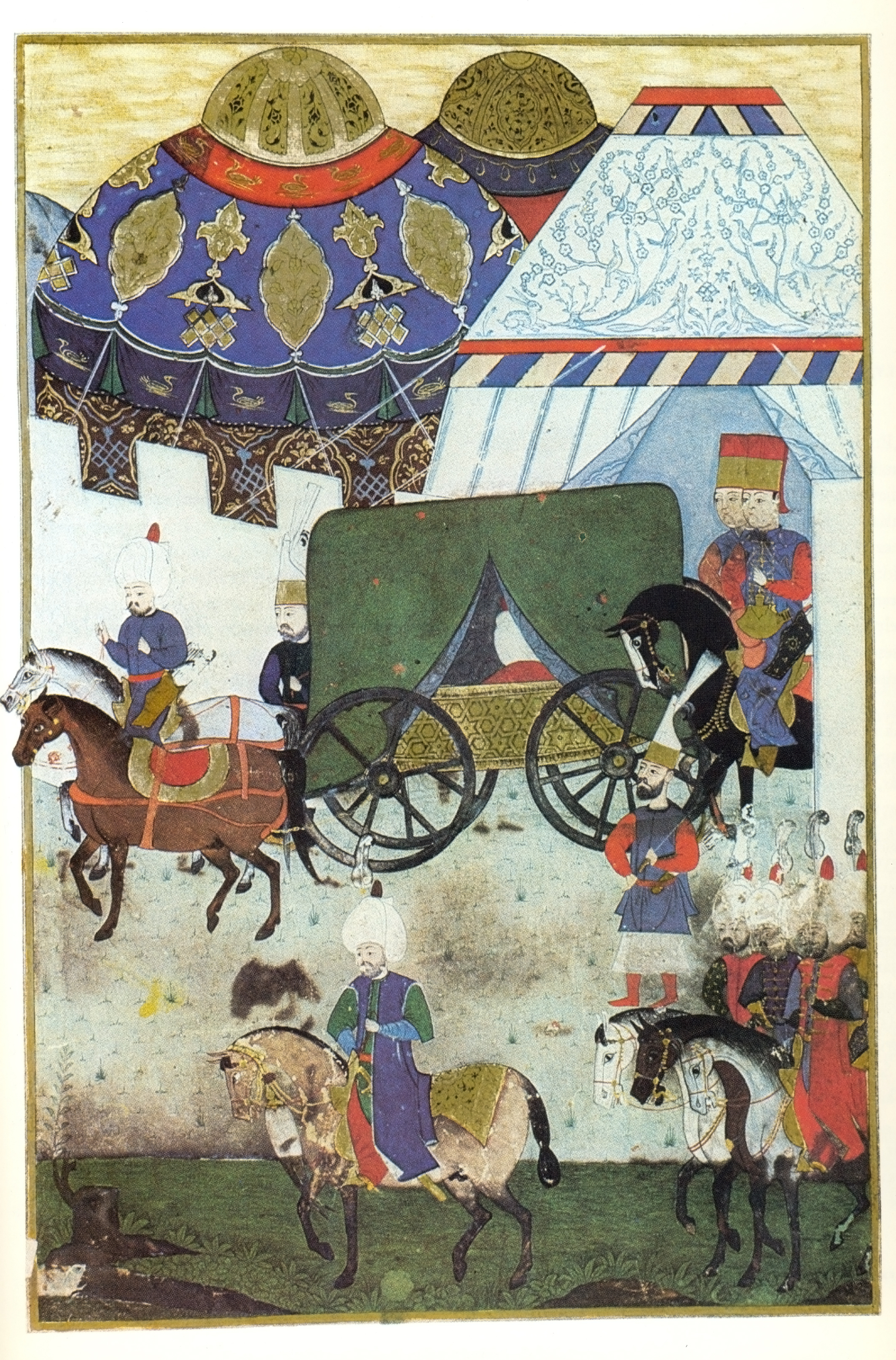 Return of the Turkish army from Szigetvár, feigning that Suleiman I is still alive B
