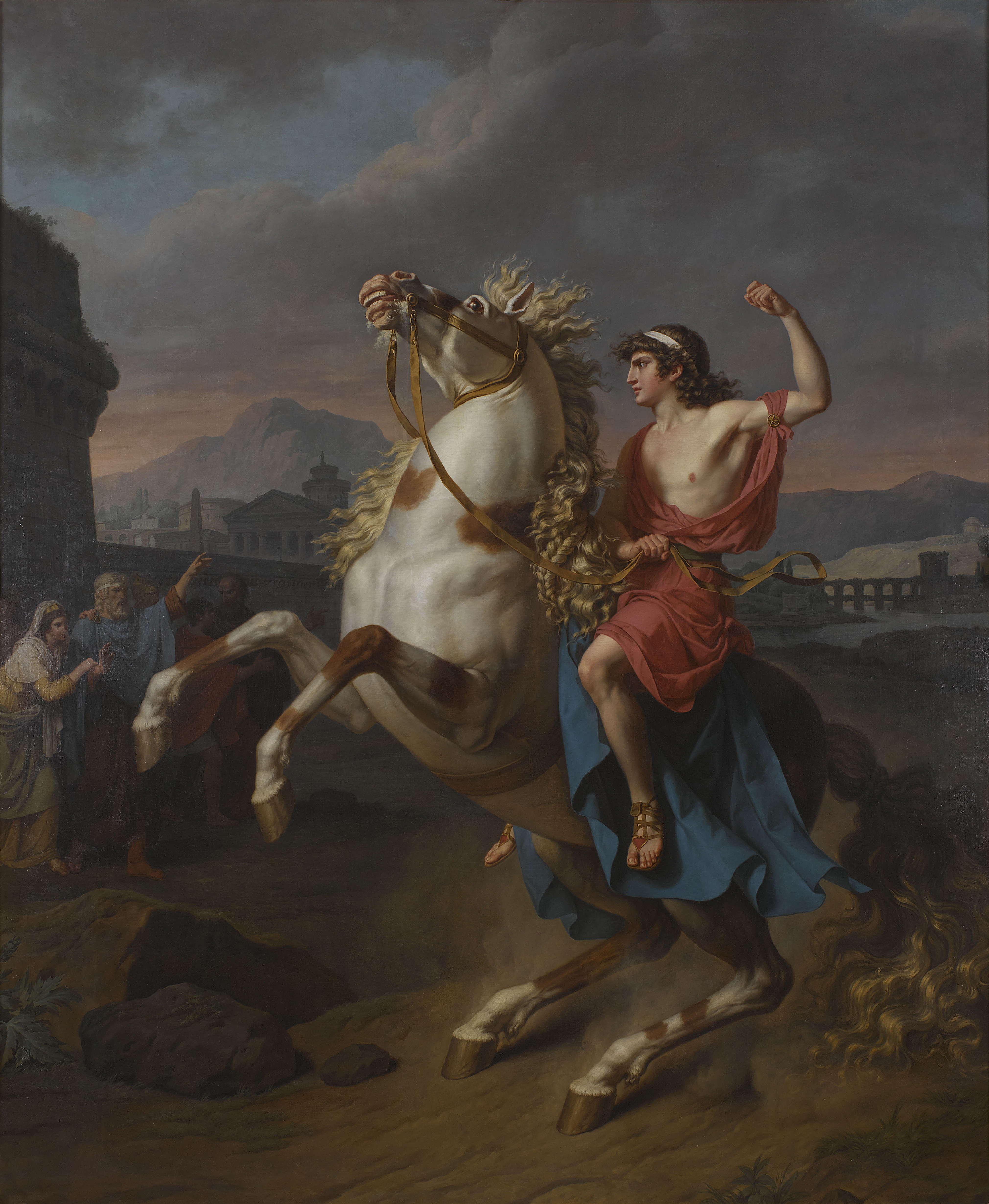 Alexander taming Bucephalus by Monsiau