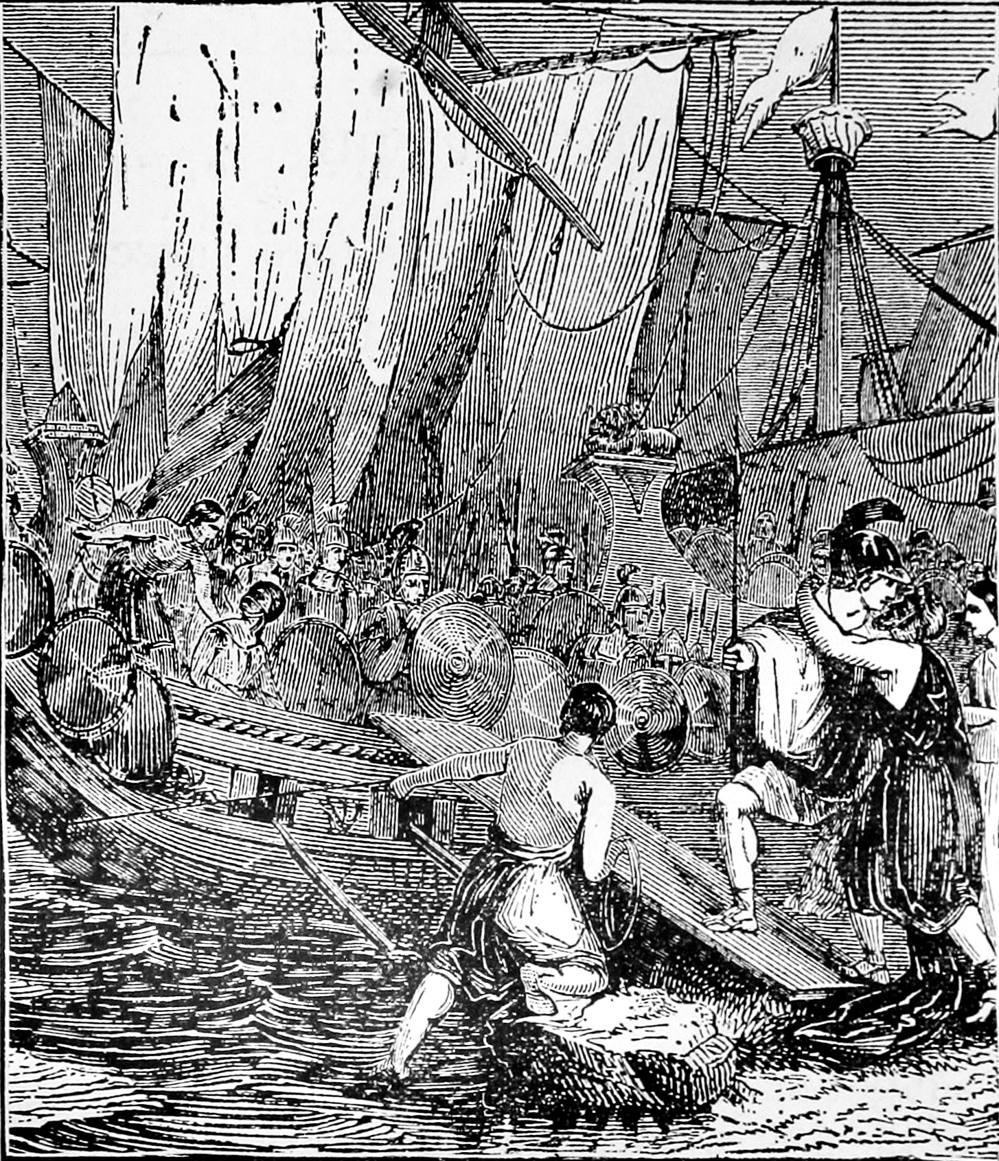 Departure of the Grecian fleet for Thessaly