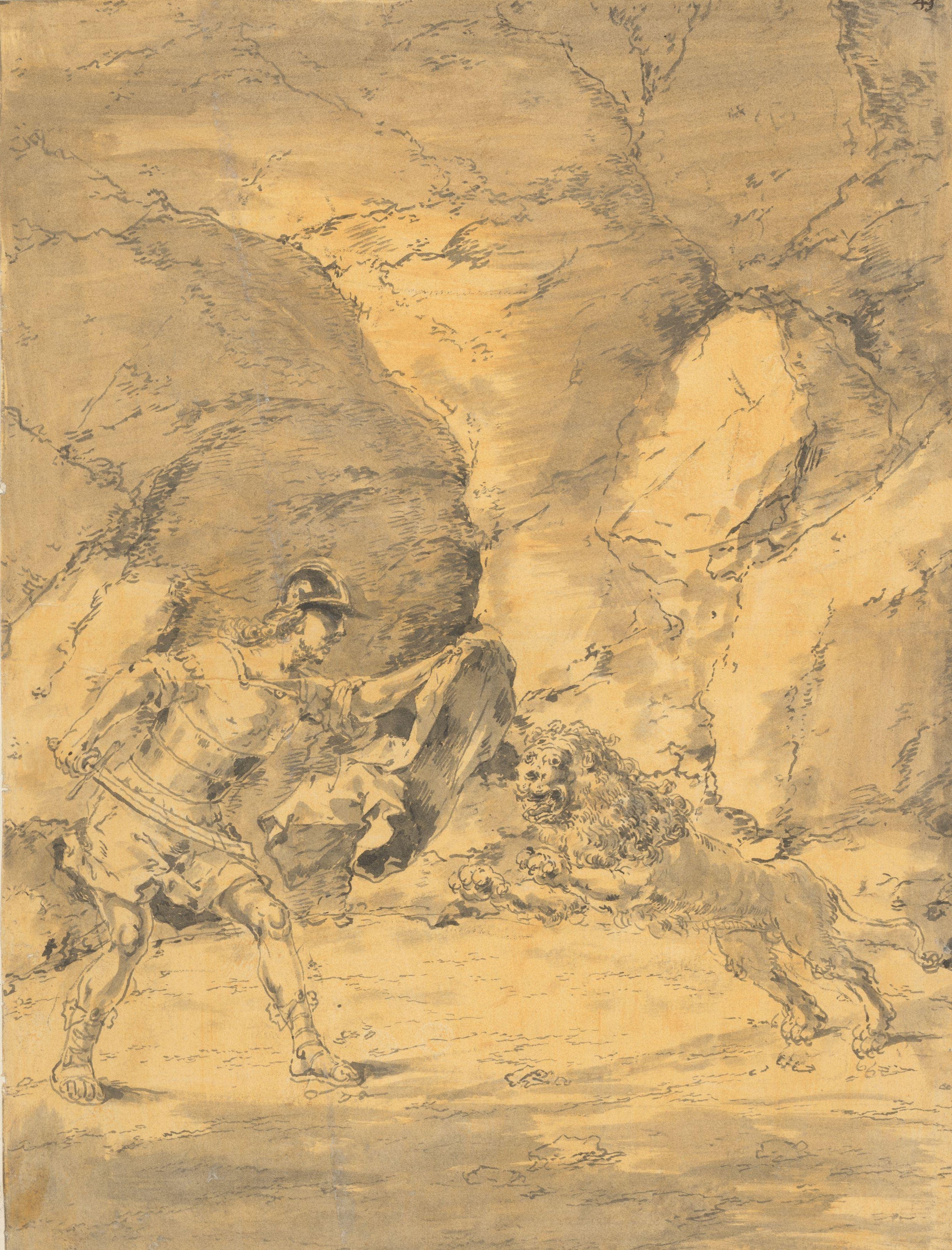 Lysimachus Fighting a LionLeonaert Bramer