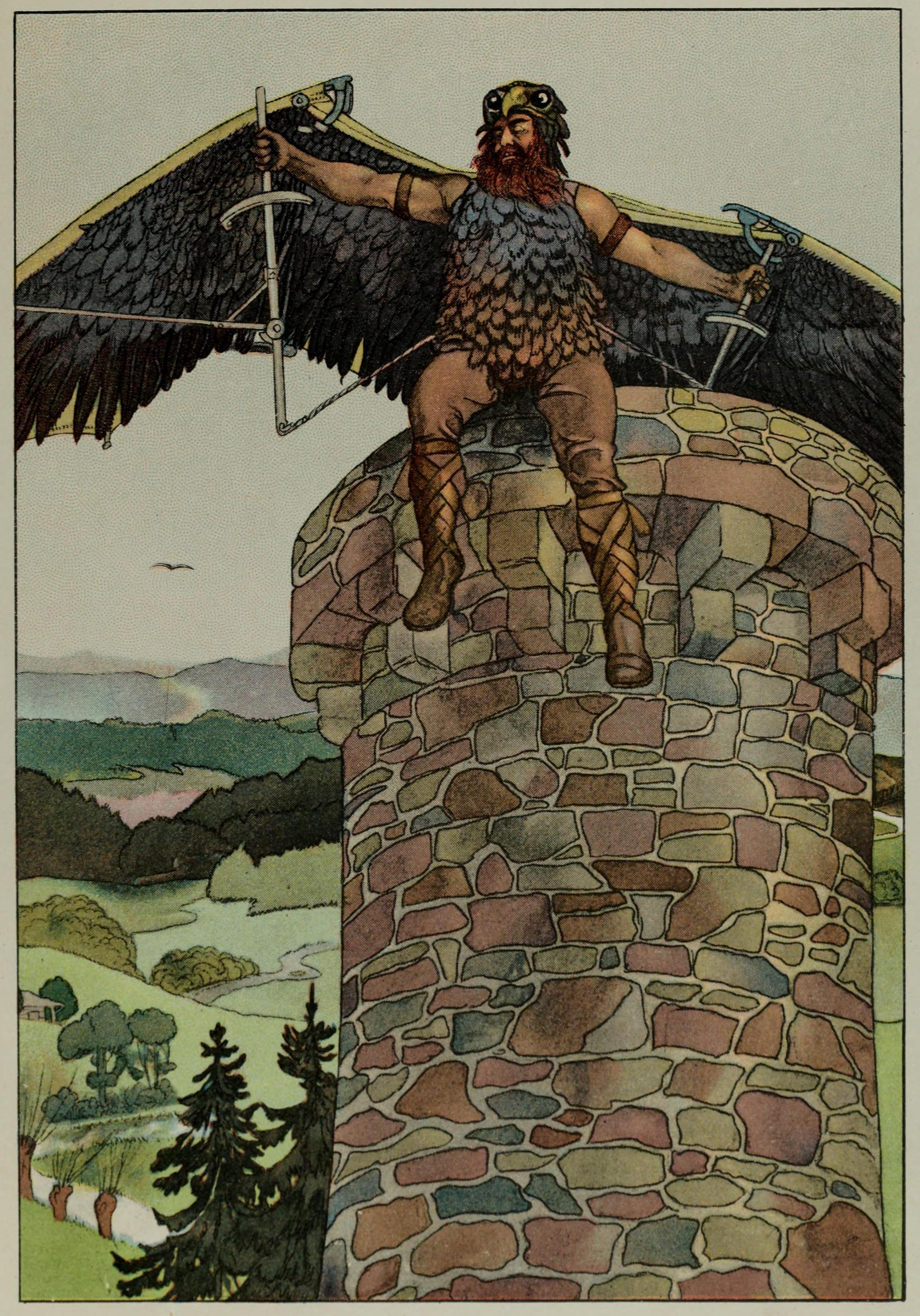 Wayland the Smith, wearing the wings of he had fashined