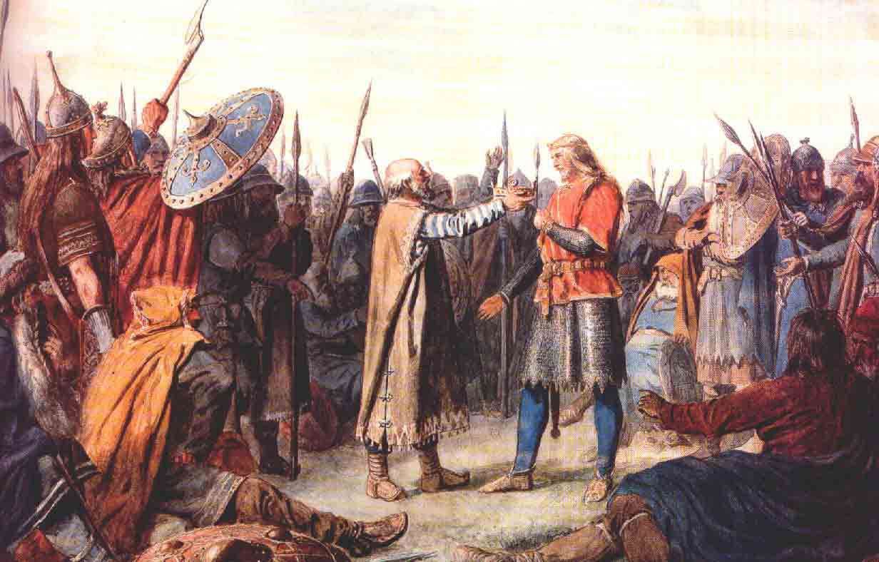 The crowning of Olav I of Norway