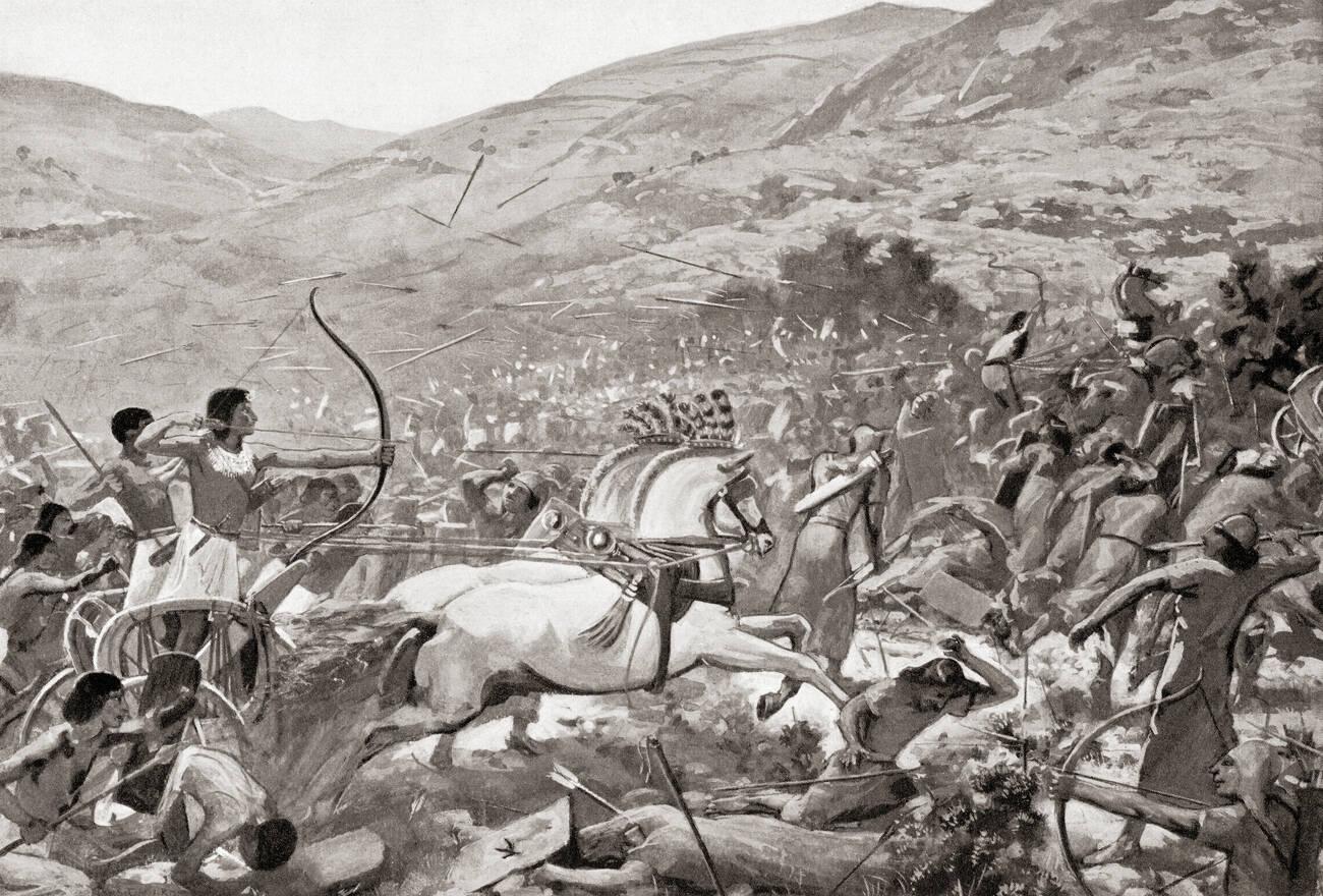 Seti I attacking the Syrian town of Kadesh