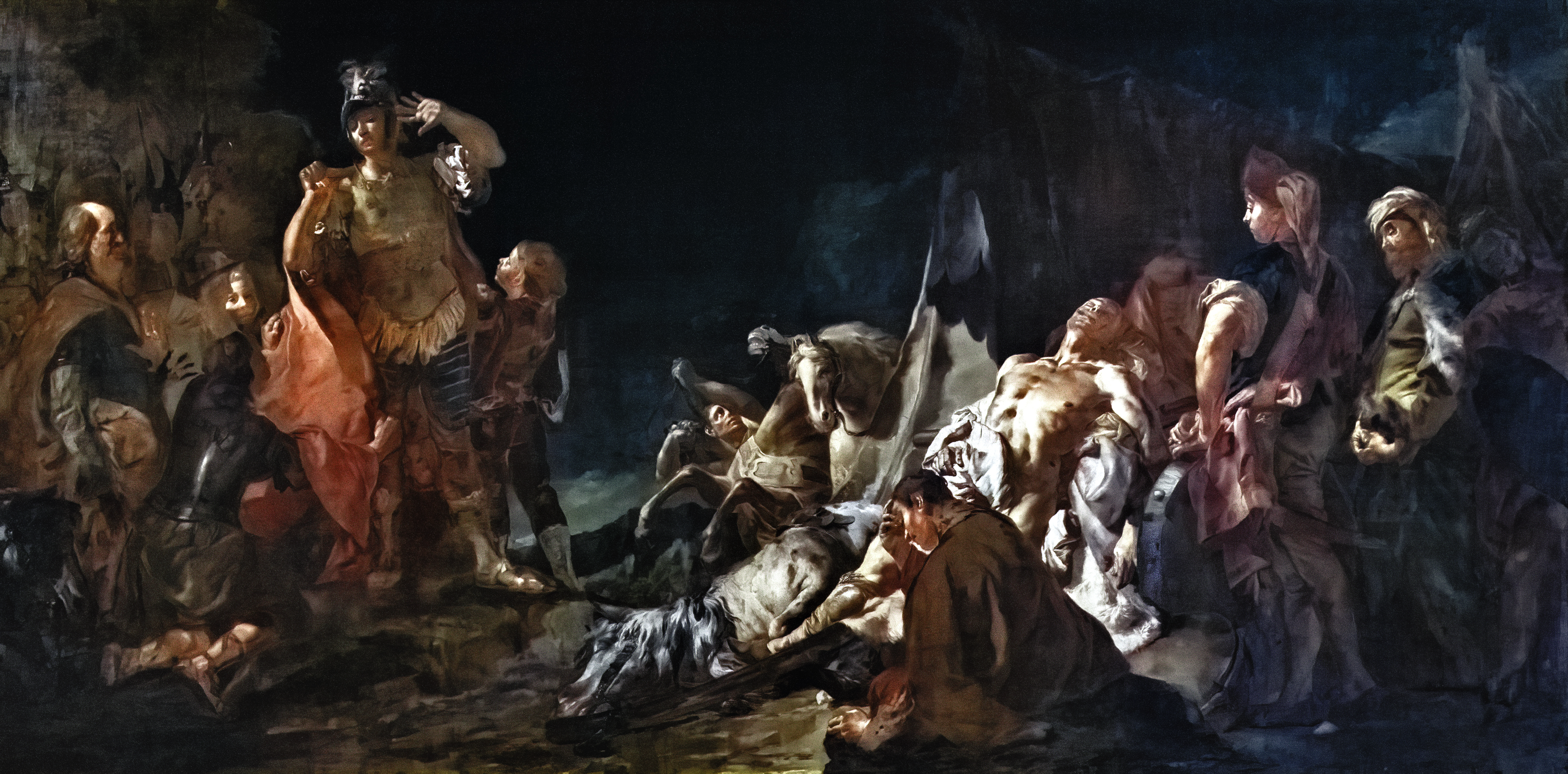 Alexander in front of Darius' corpse