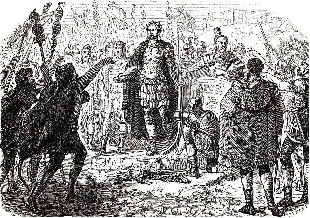 Publius Helvius Pertinax (126-193). Proclaimed Emperor of Rome by the Roman legionaries.