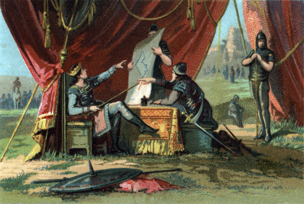Louis III and Carloman II besieged Vienna in vain. Chromolithography