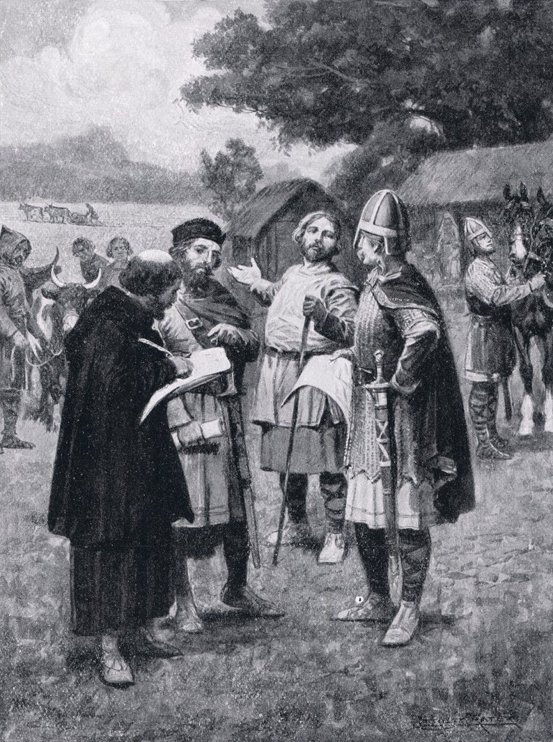 Domesday commissioners at work