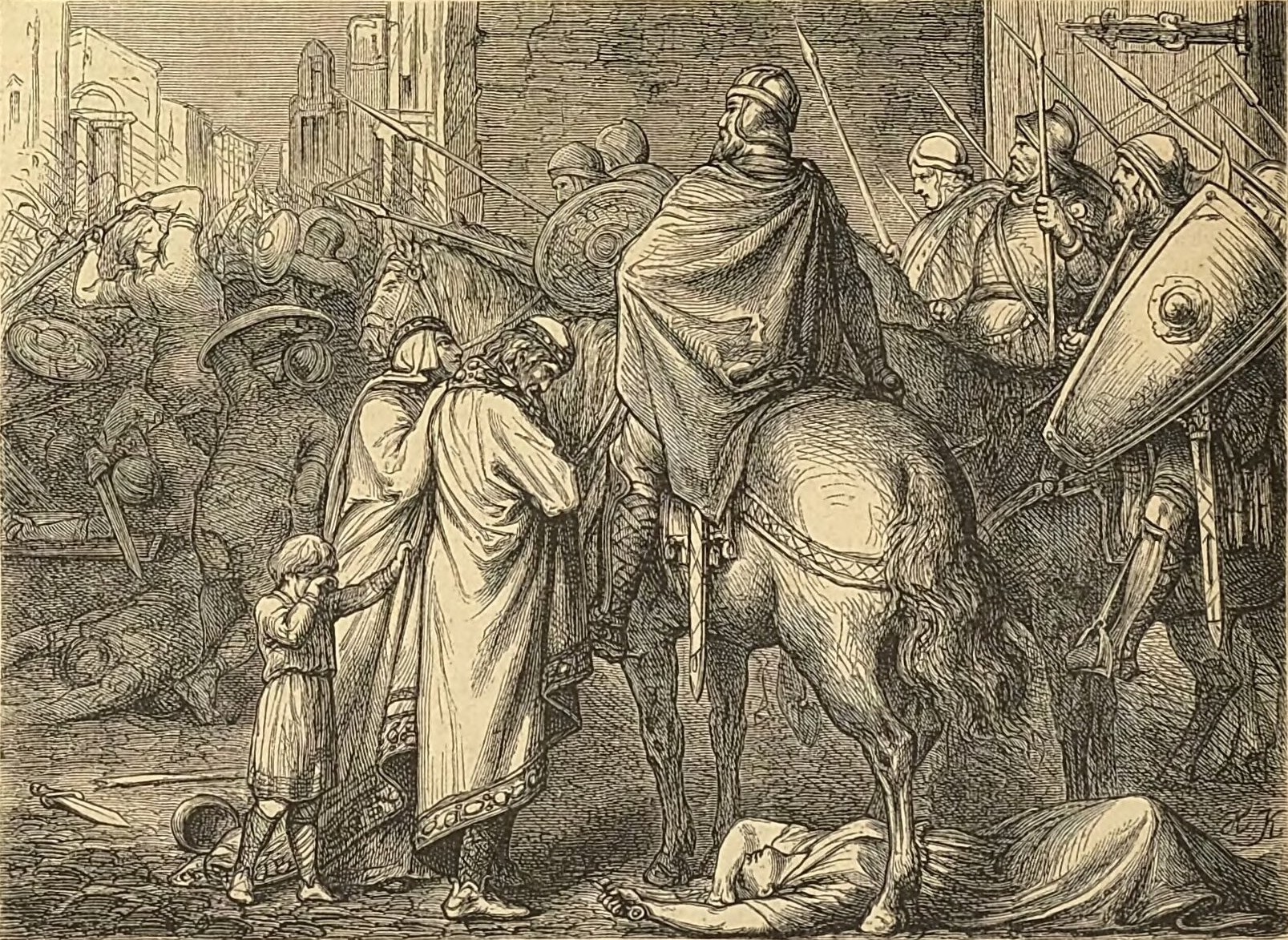 Desiderius and his wife after the siege of Pavia