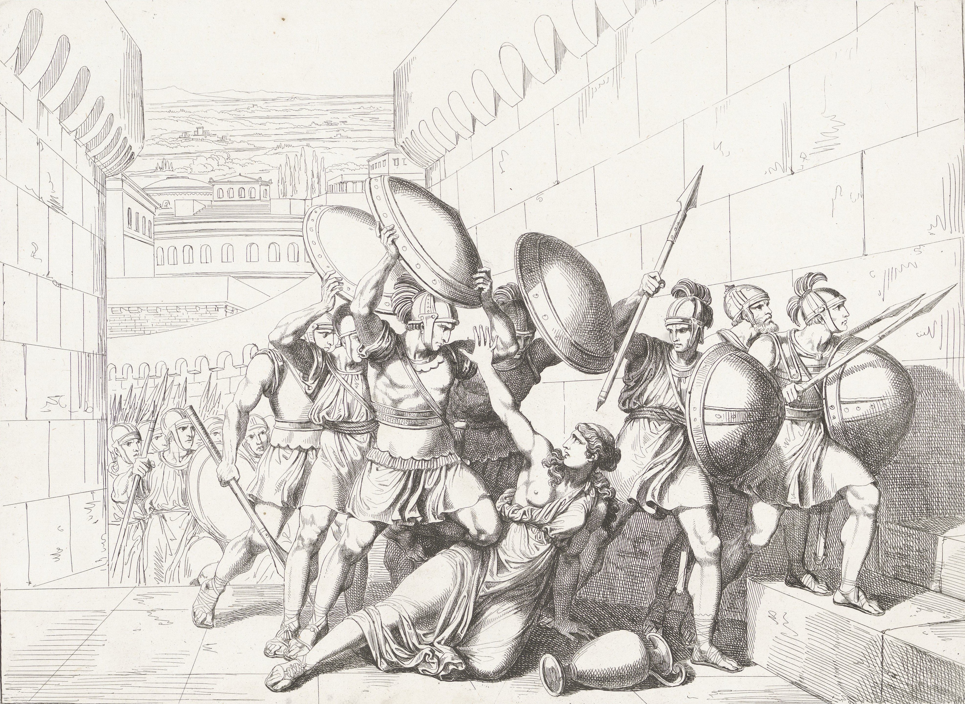 Tarpeia killed by Sabine soldiers