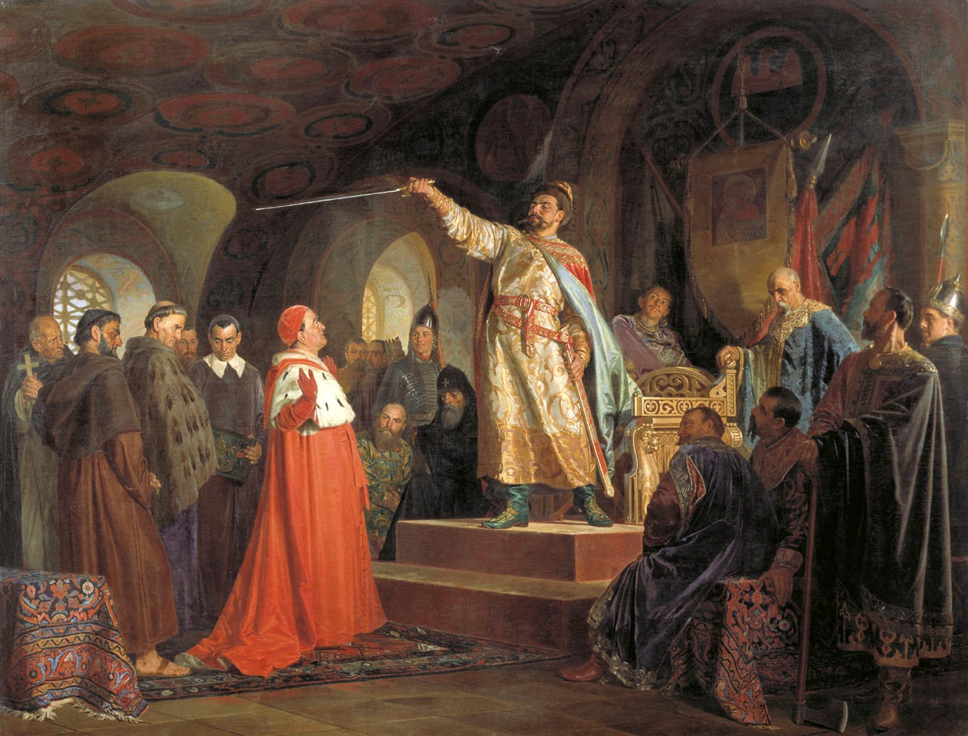 Roman of Halych receives an ambassador from Pope