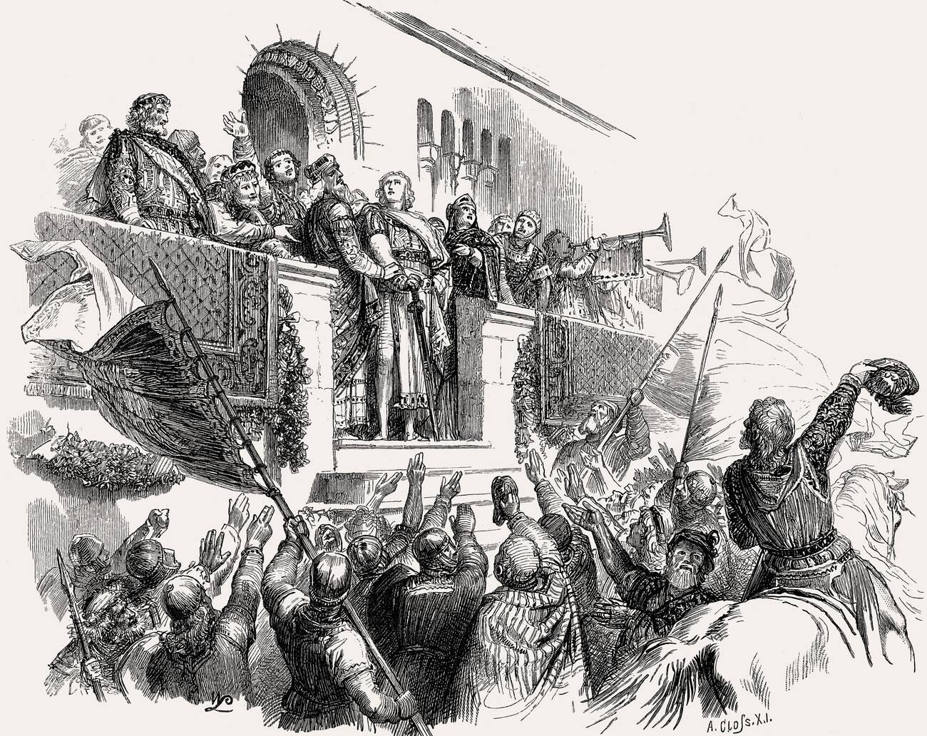 Coronation of Conrad I, called the Younger, king of East Francia