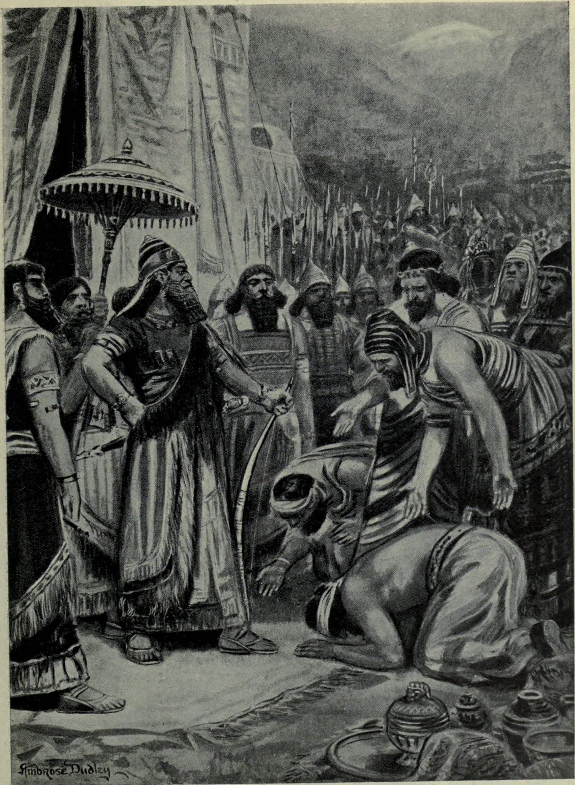 Phoenicians presenting gifts to Ashurbanipal