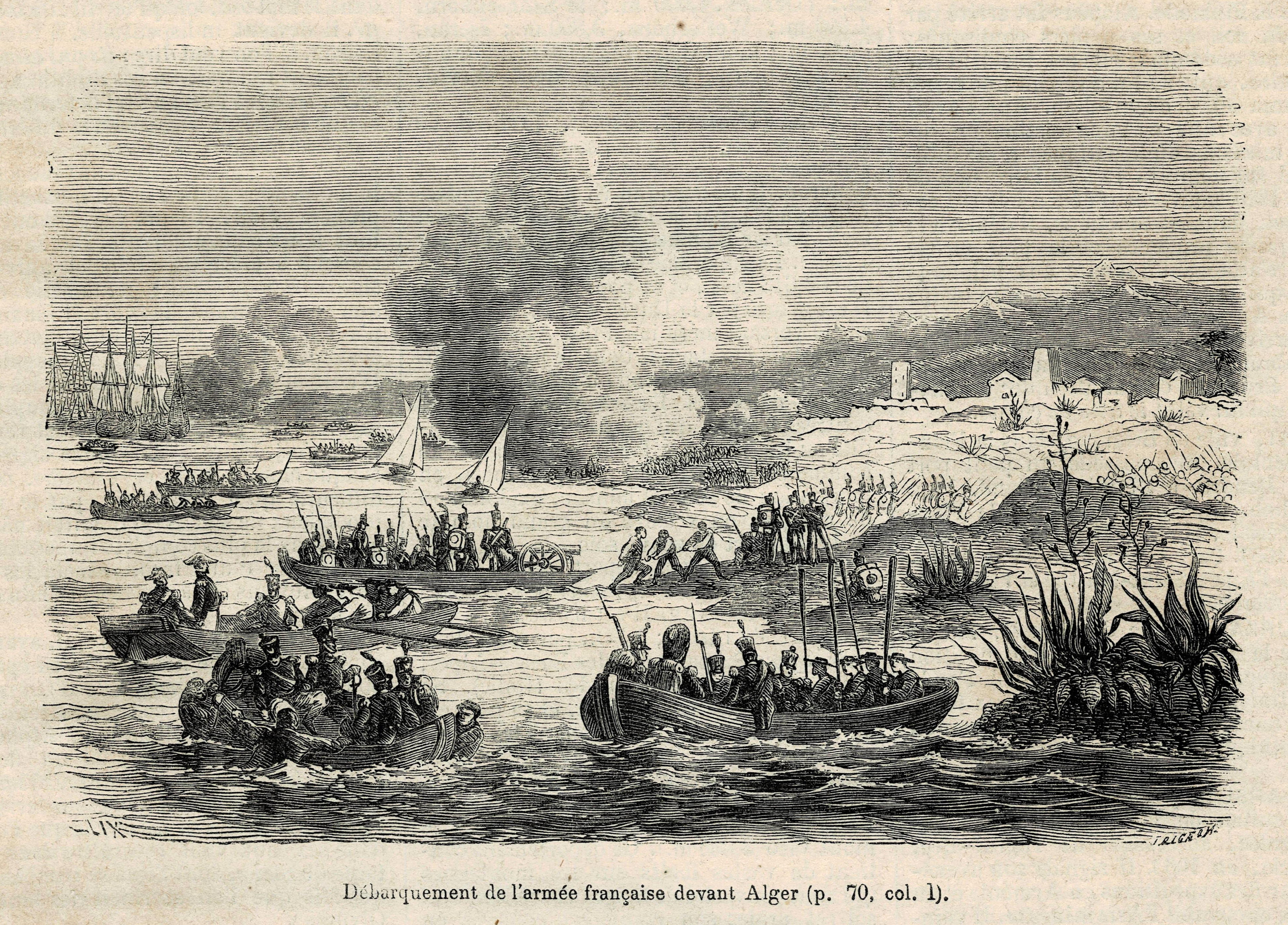 Disembarkation of the French army in front of Algiers