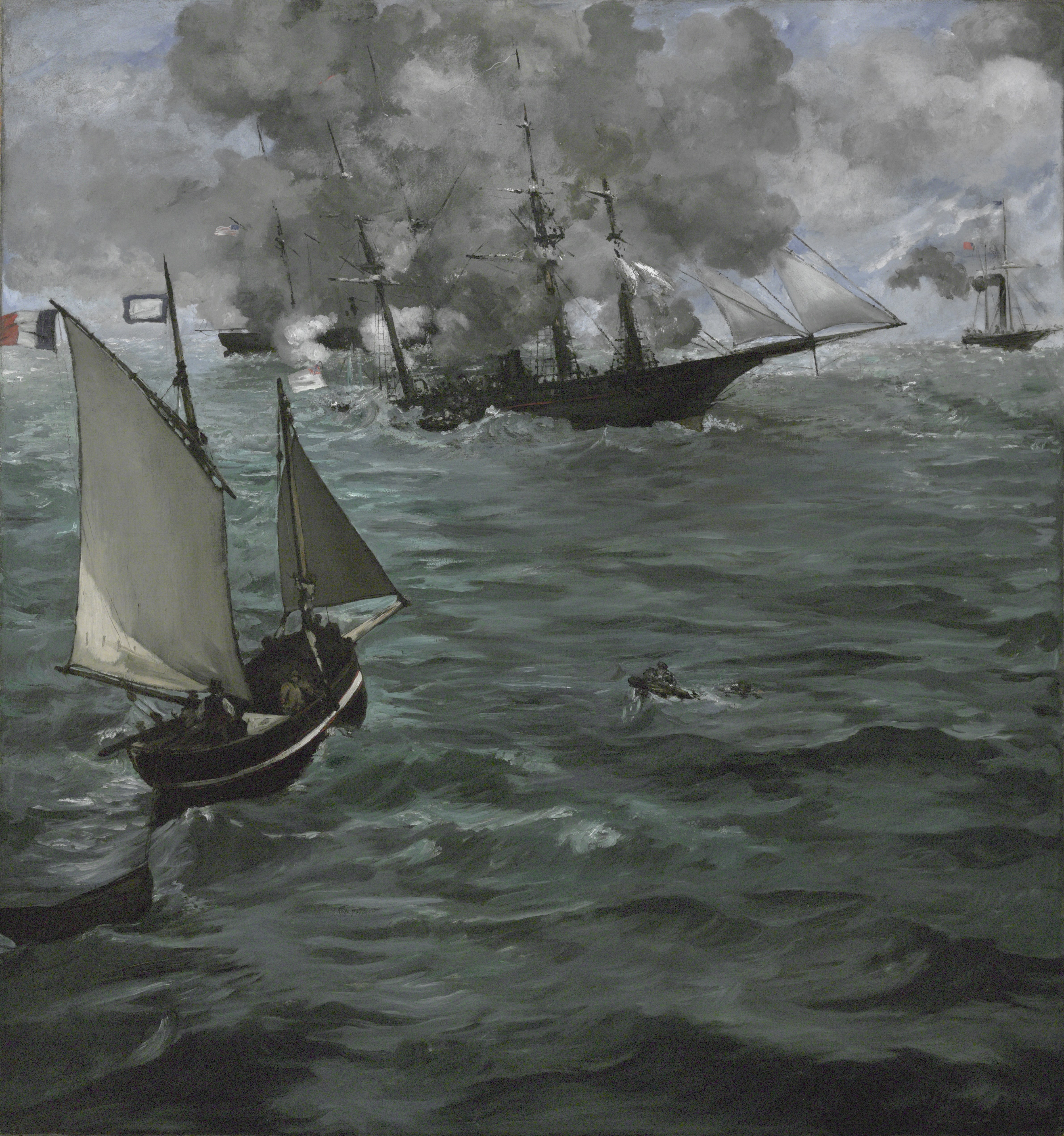 The Battle of the U.S.S. Kearsarge and the C.S.S. Alabama 1864 Manet, Édouard