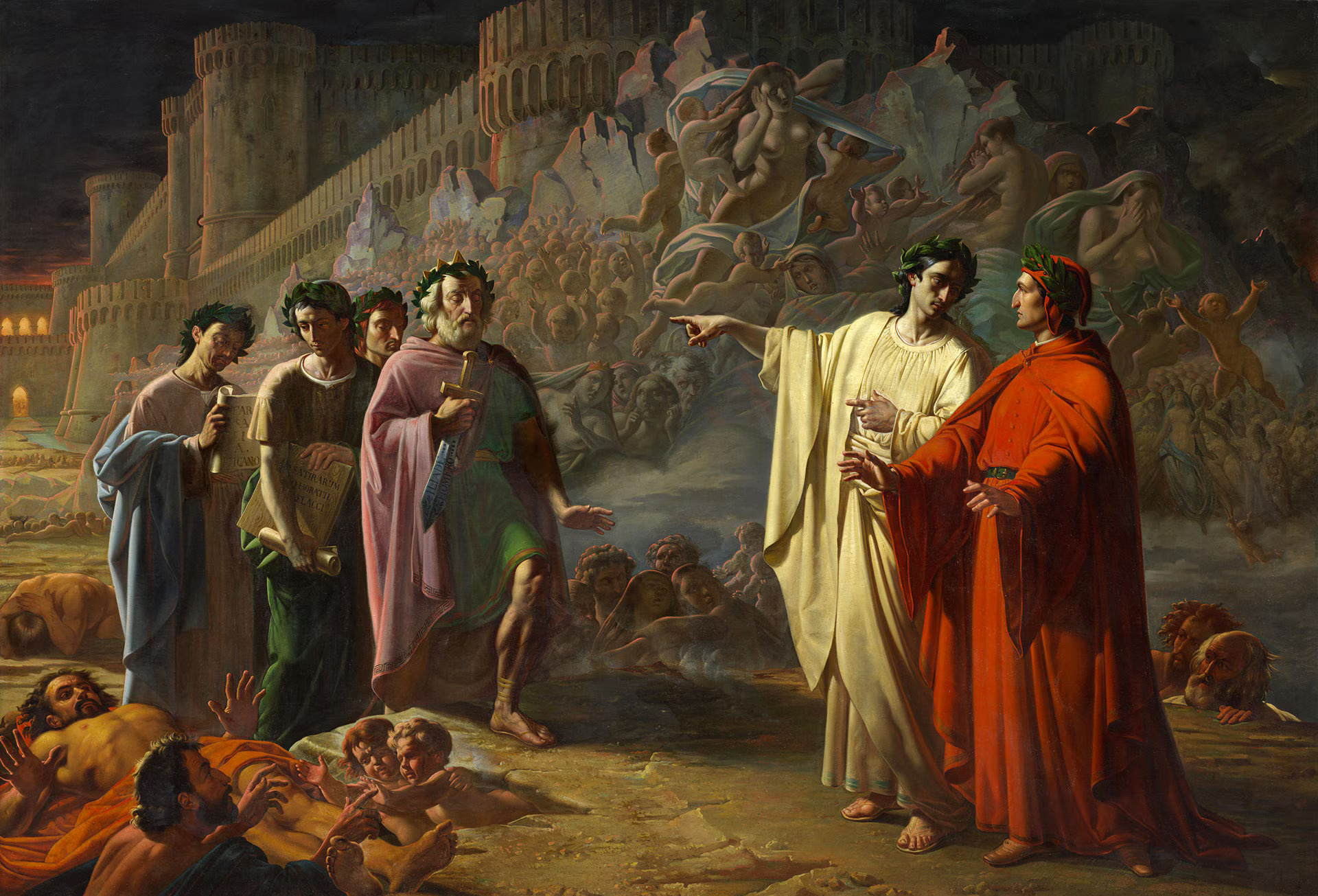 Dante and Virgil's meeting with the great prophets of antiquity