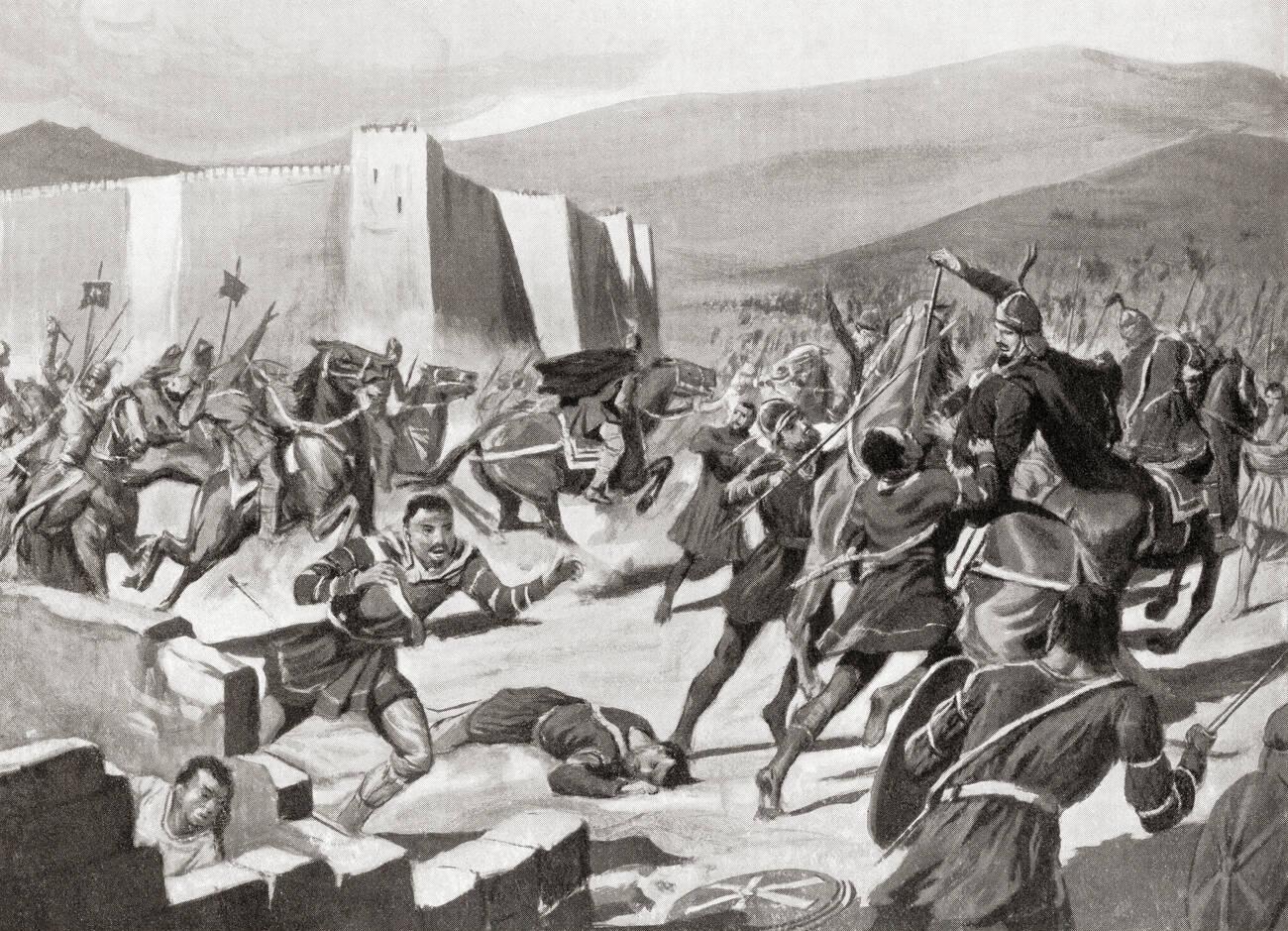 The defeat of the Kutrigurs by Belisarius at the battle of Melantias