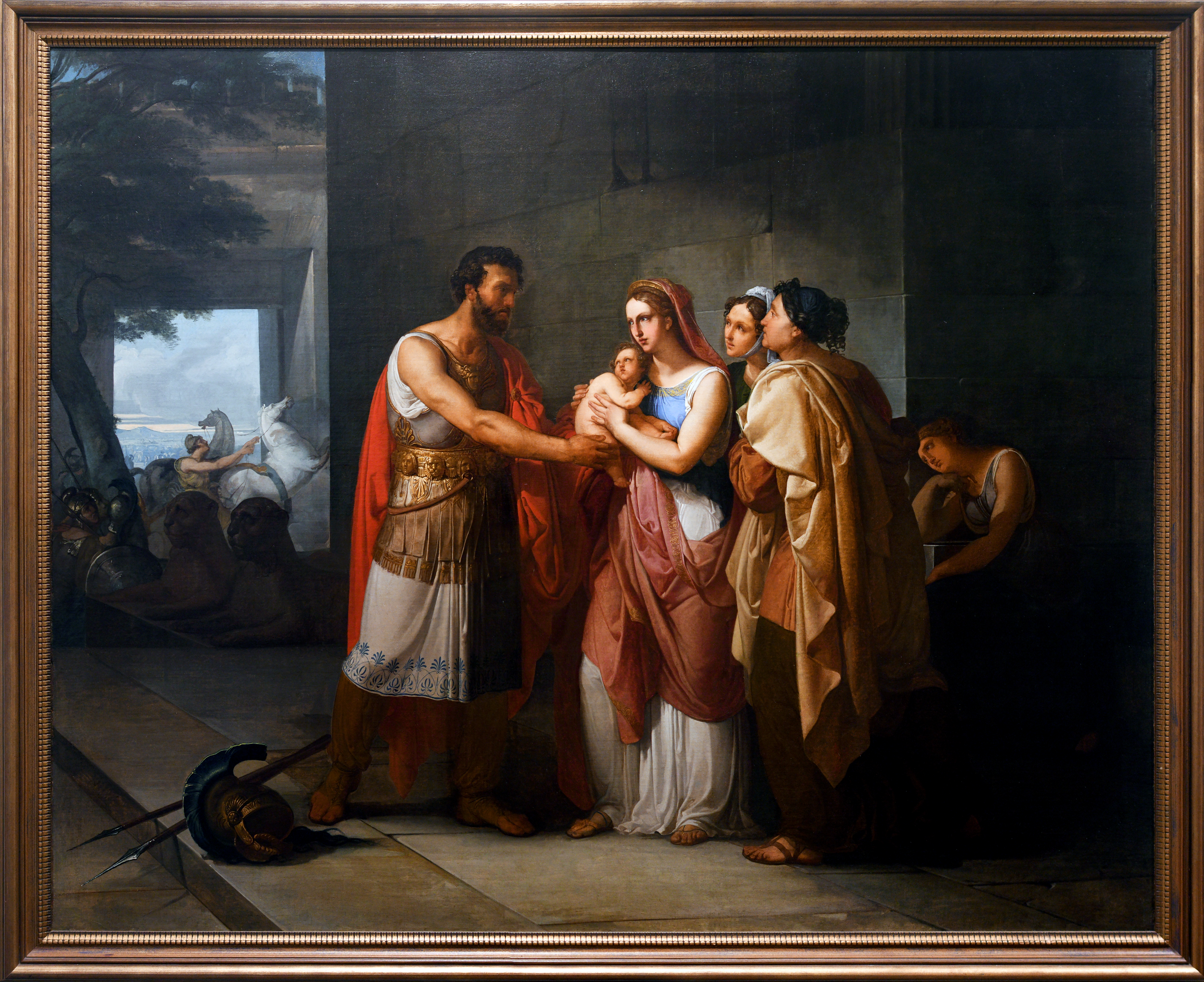 Hector greets Andromaca and Astyanax