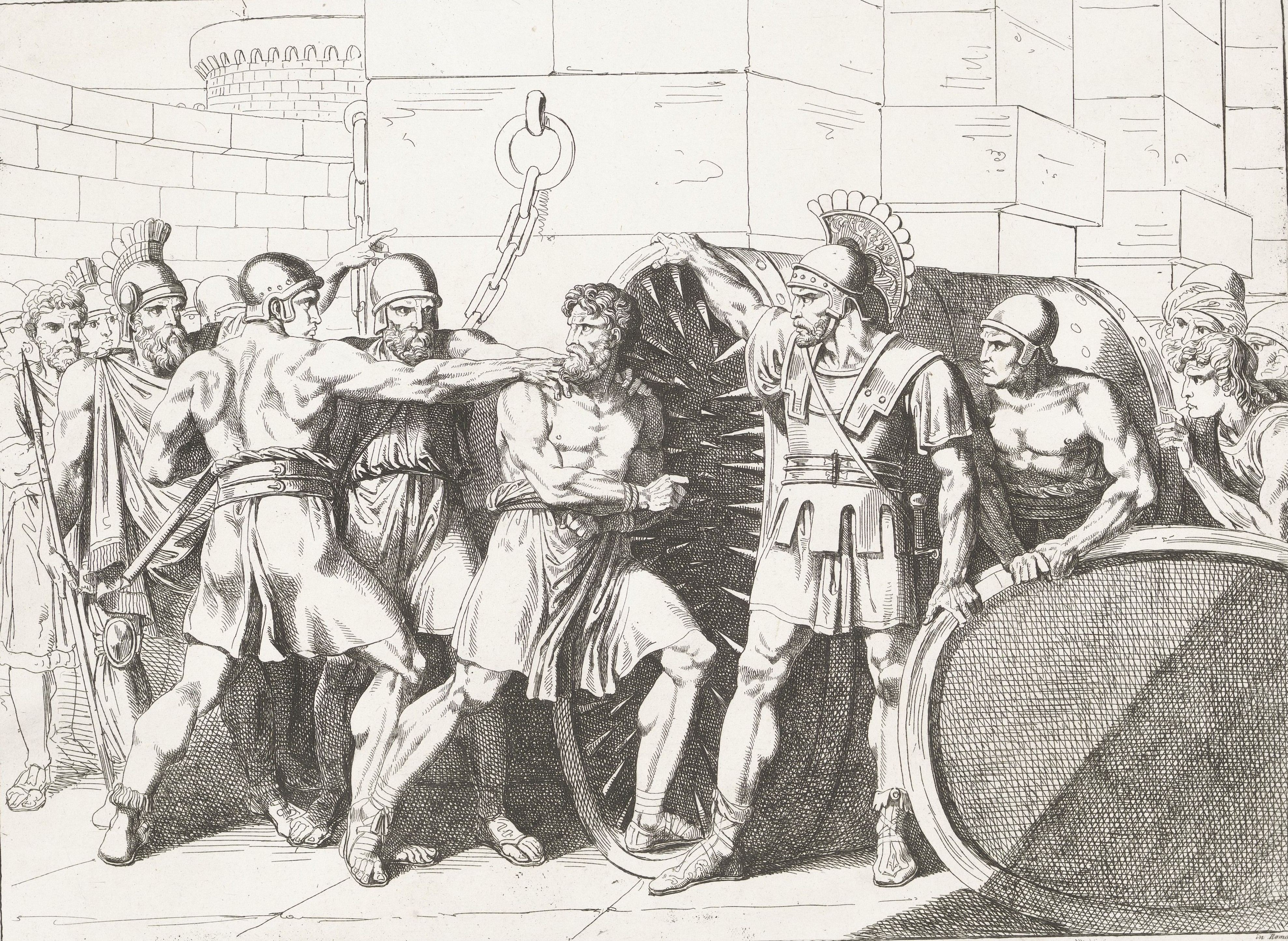 Martyrdom of Marcus Atilius Regulus in a barrel with nails