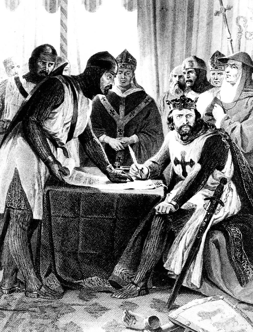 King John of England sings the Magna Carta