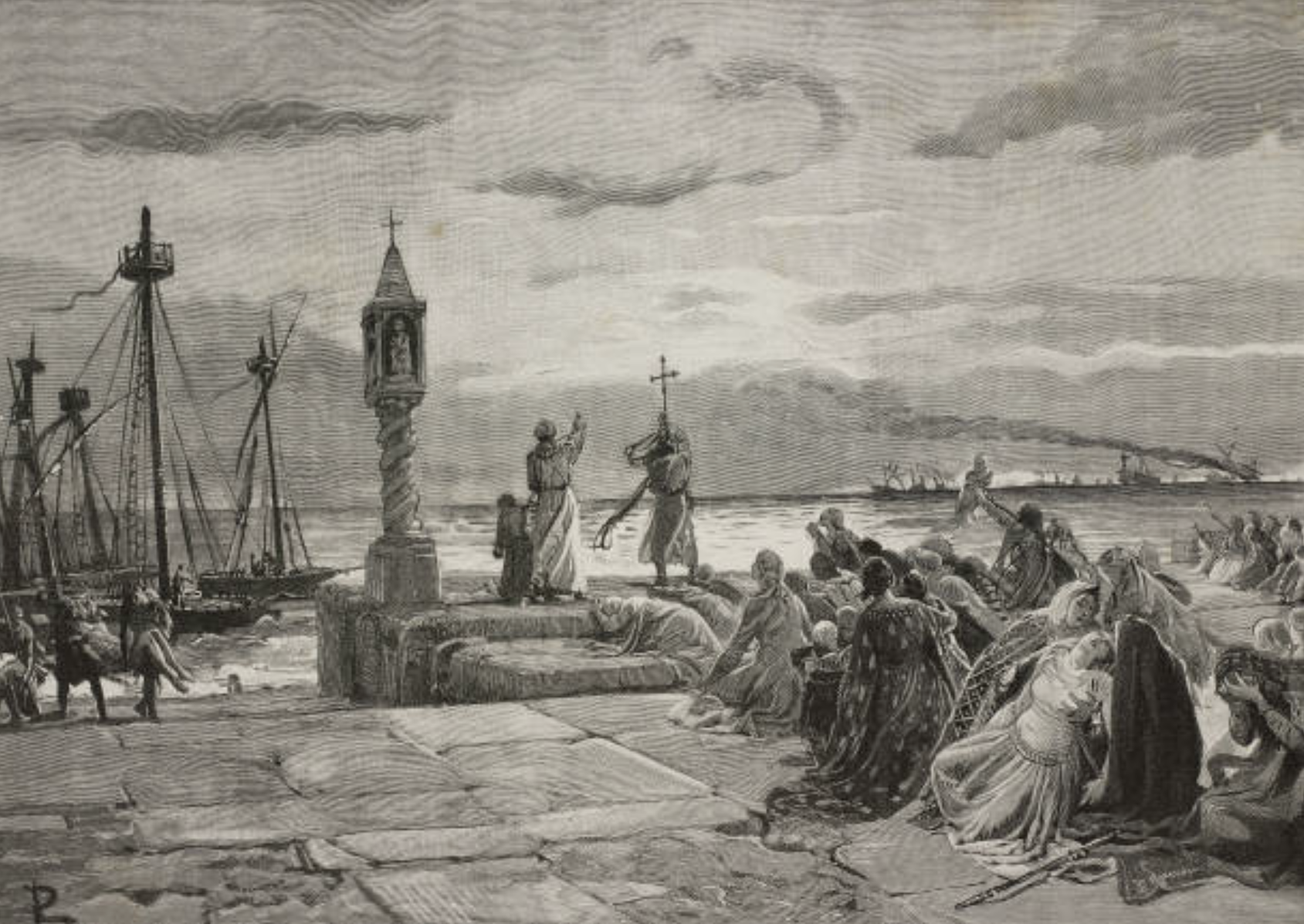 The naval battle of Meloria between Genoa and Pisa