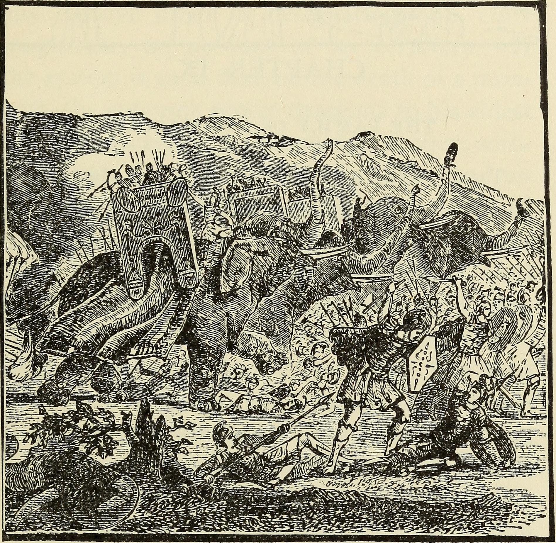 Panic of the elephants during the battle of Beneventum